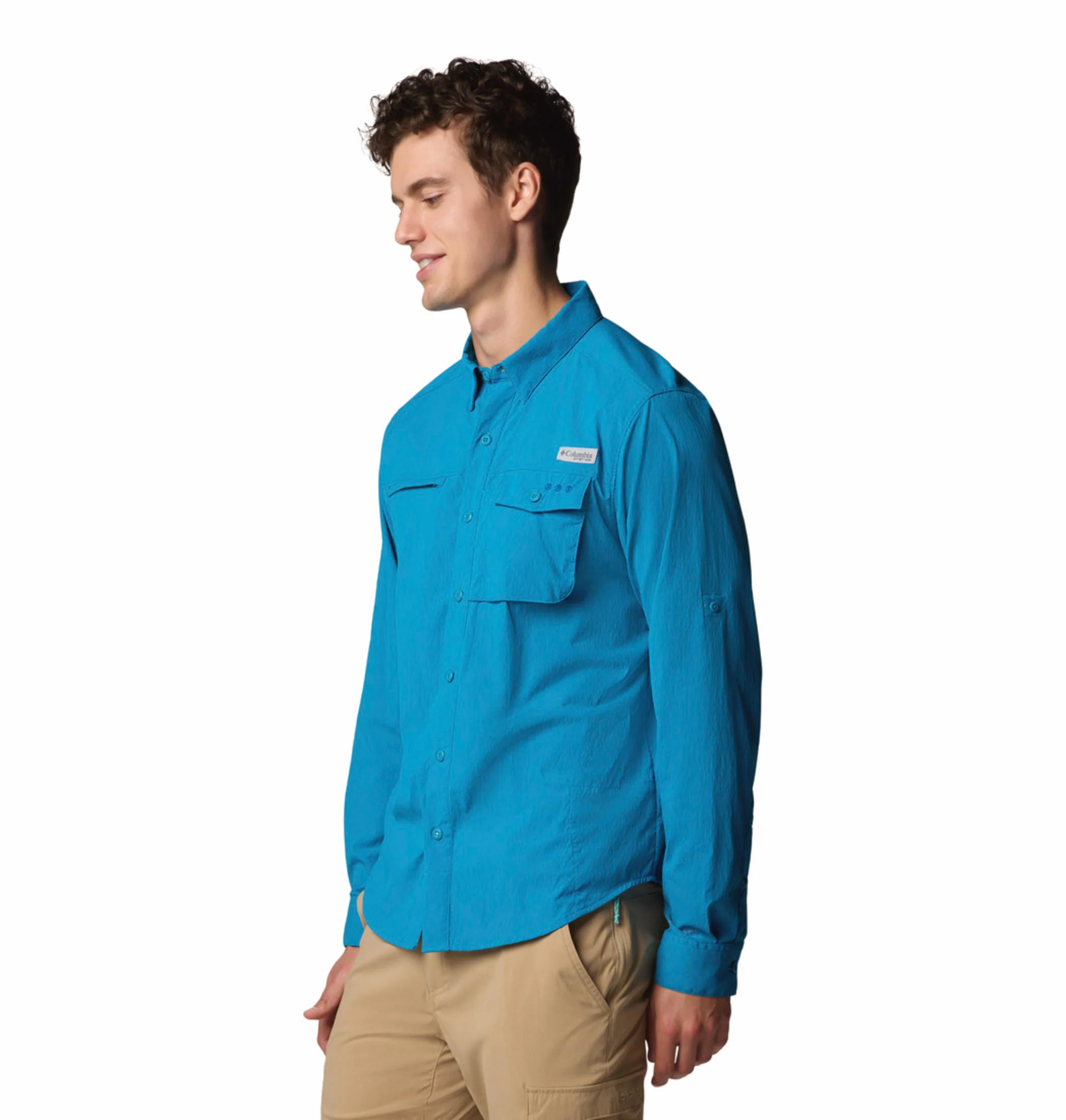 Columbia Men Blue Wild Cast Long Sleeve Shirt (Sun Protection) - Image 4
