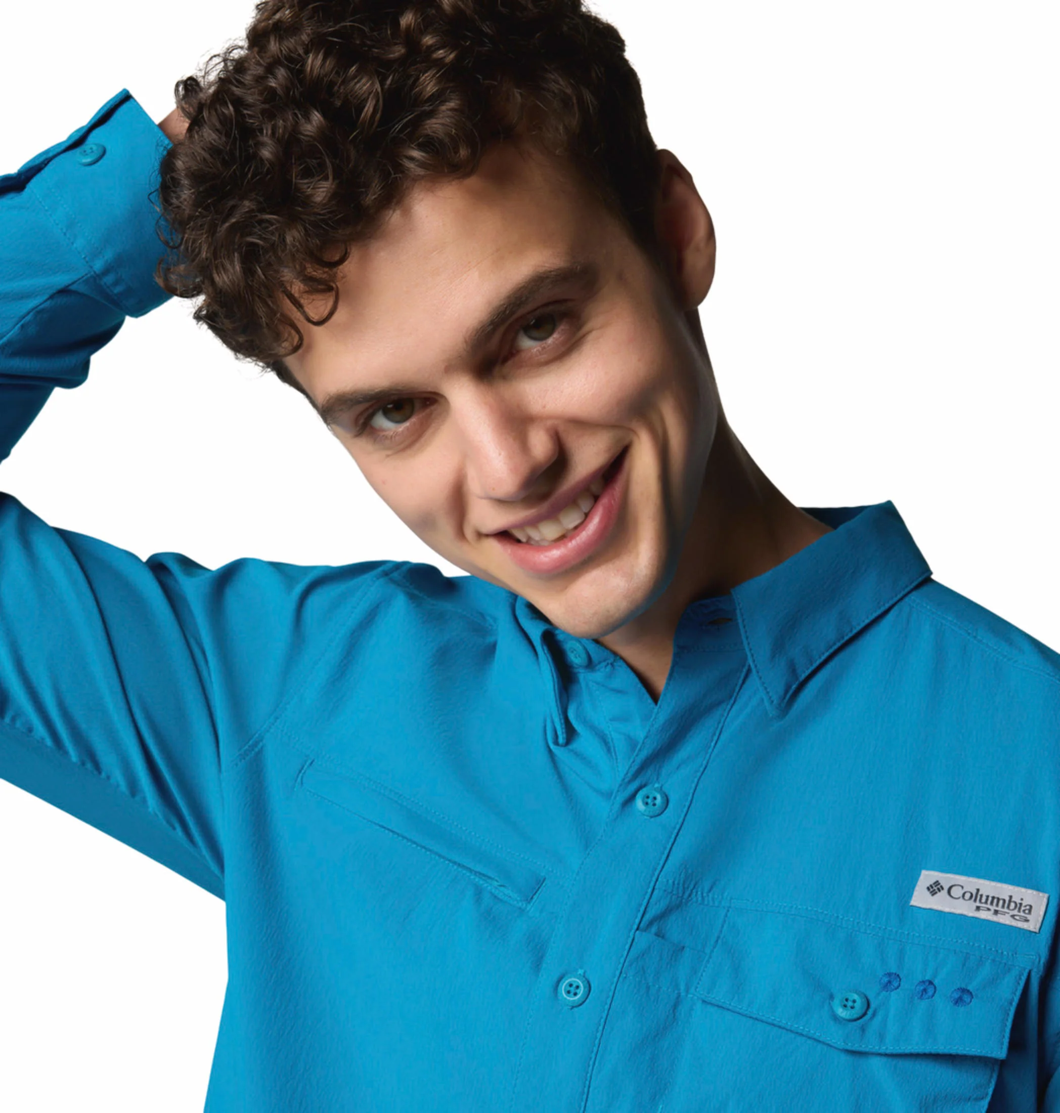 Columbia Men Blue Wild Cast Long Sleeve Shirt (Sun Protection) - Image 7