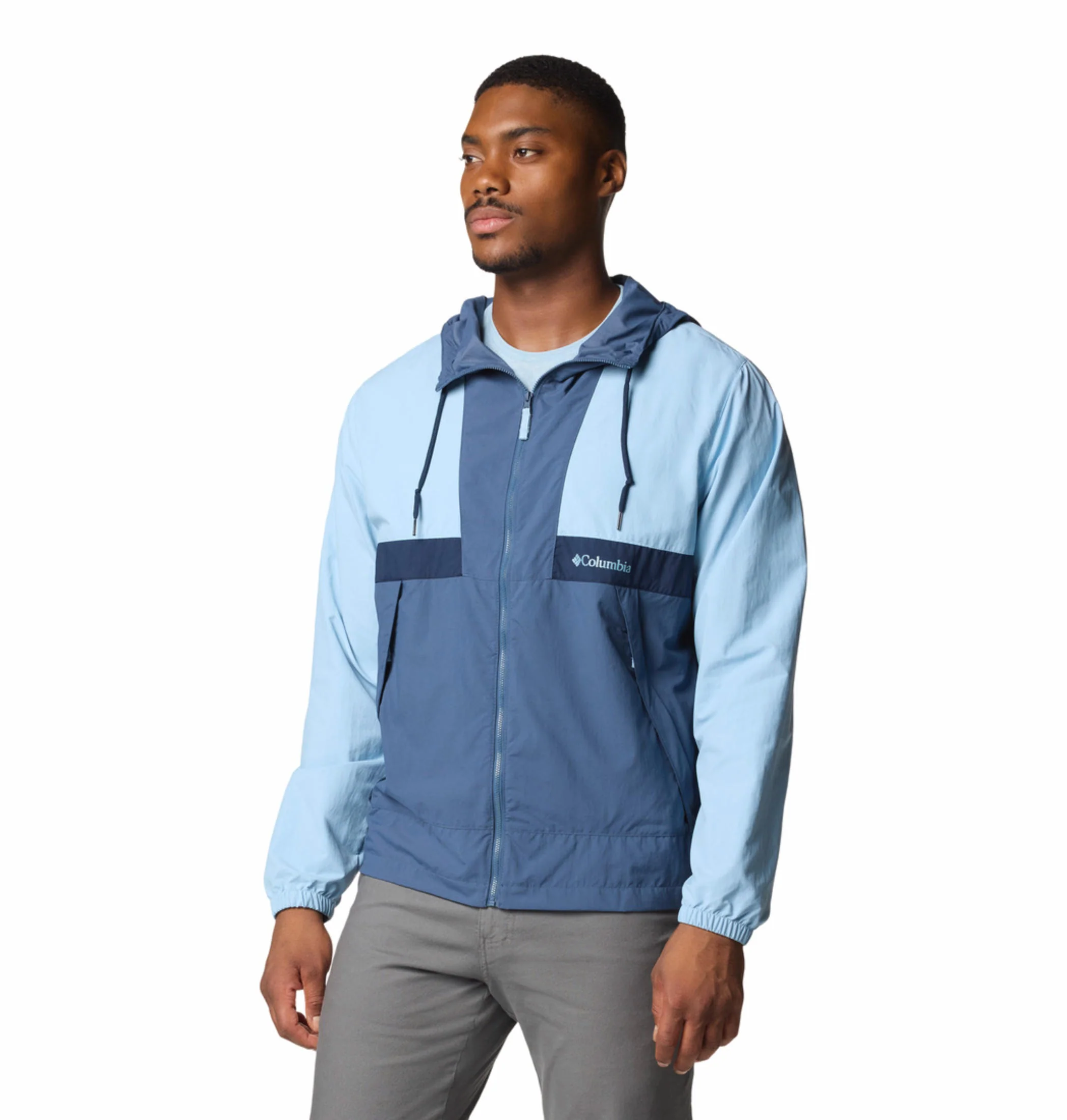 Columbia Men Blue Spire Valley Hooded Windbreaker (Sun Protection) - Image 4