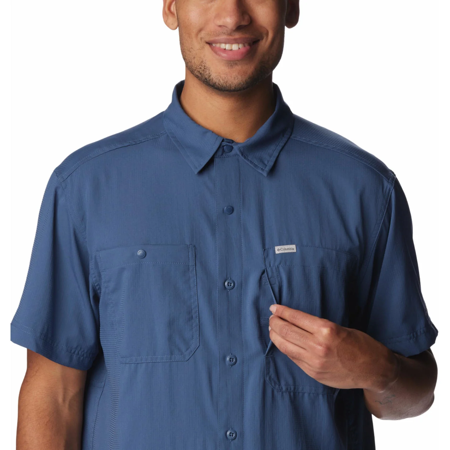 Columbia Men Blue Silver Ridge Utility Lite Short Sleeve (Sun Protection) - Image 4
