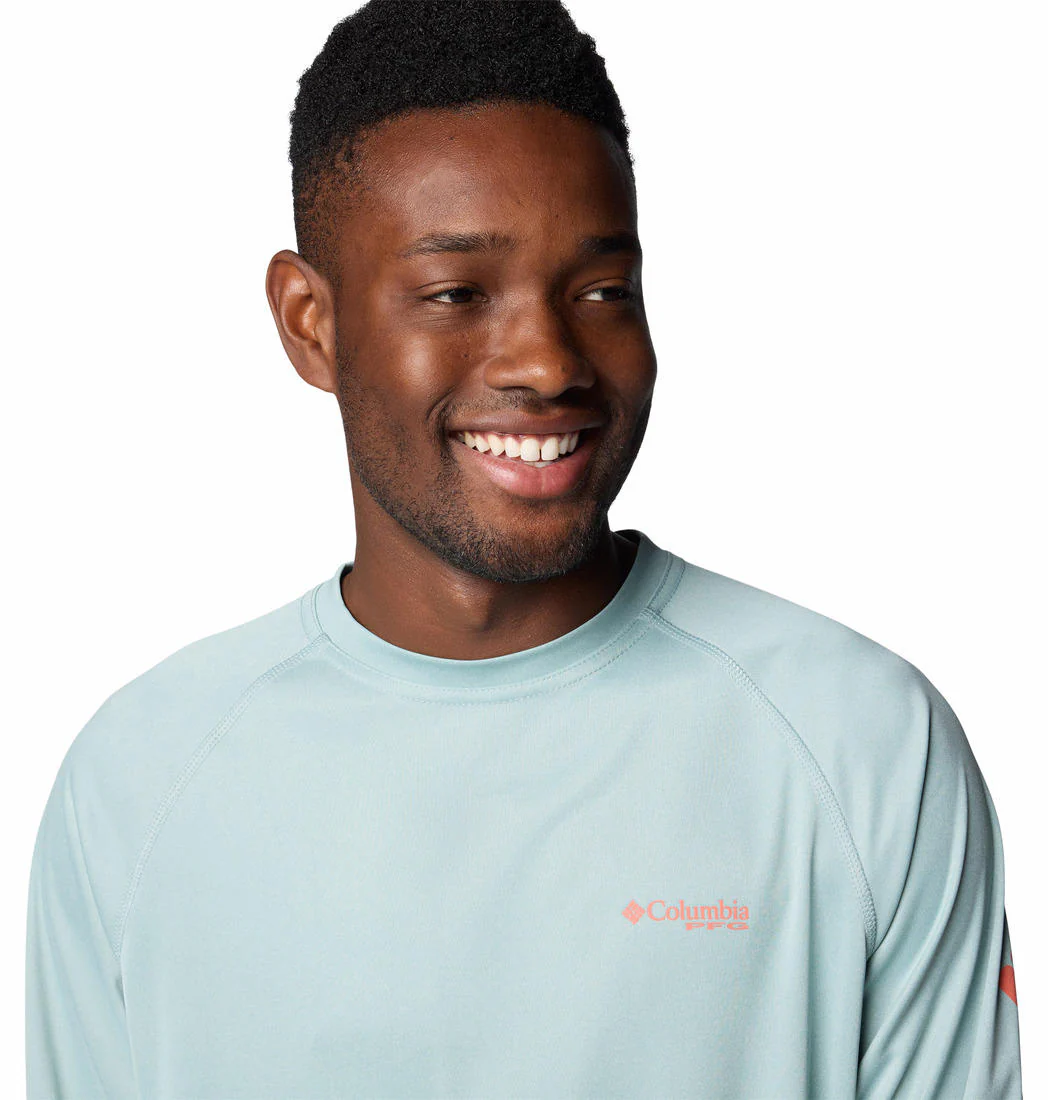 Columbia Men Blue Terminal Tackle Heather LS Shirt (Sun Protection) - Image 11