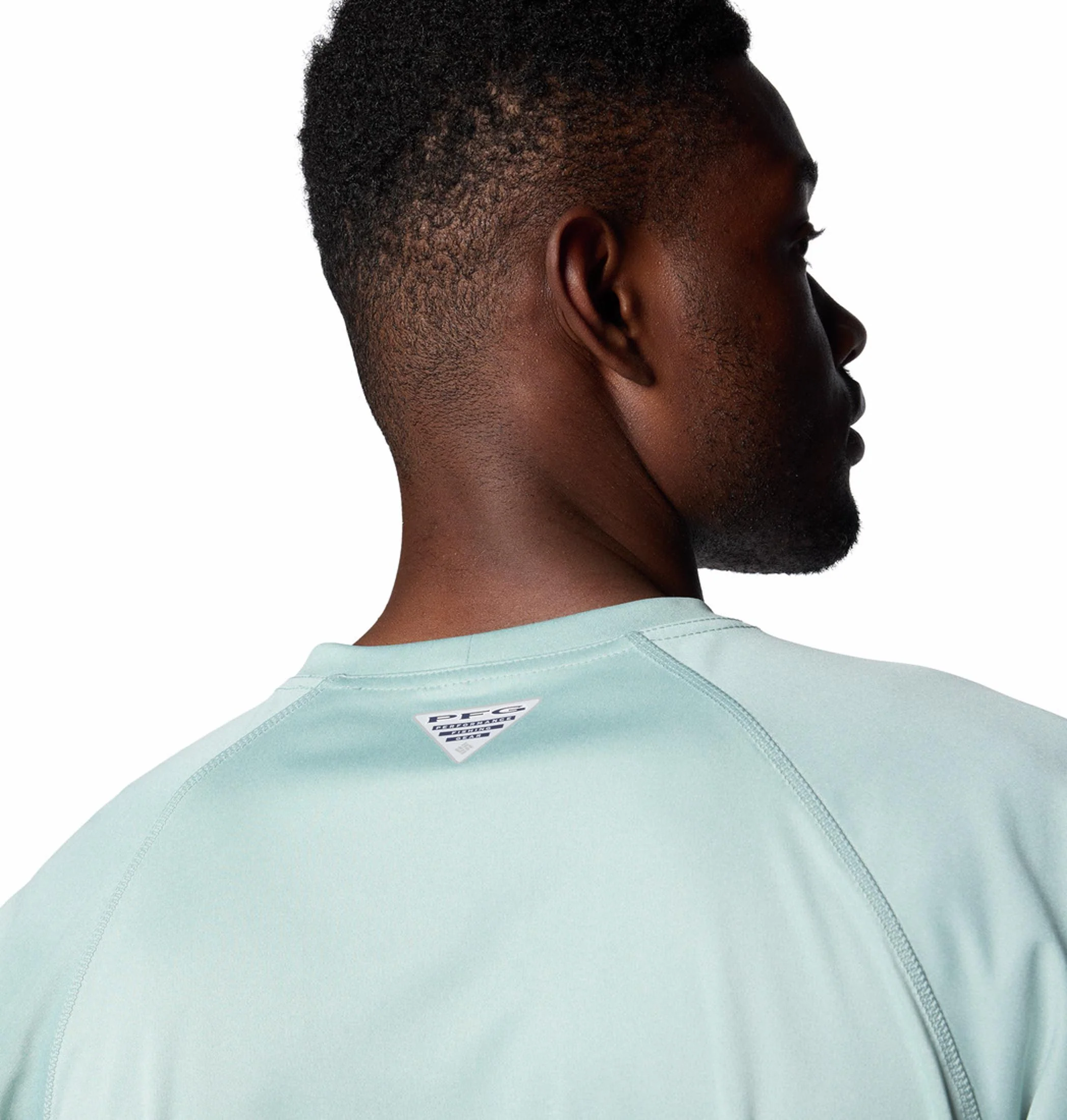 Columbia Men Blue Terminal Tackle Heather LS Shirt (Sun Protection) - Image 6