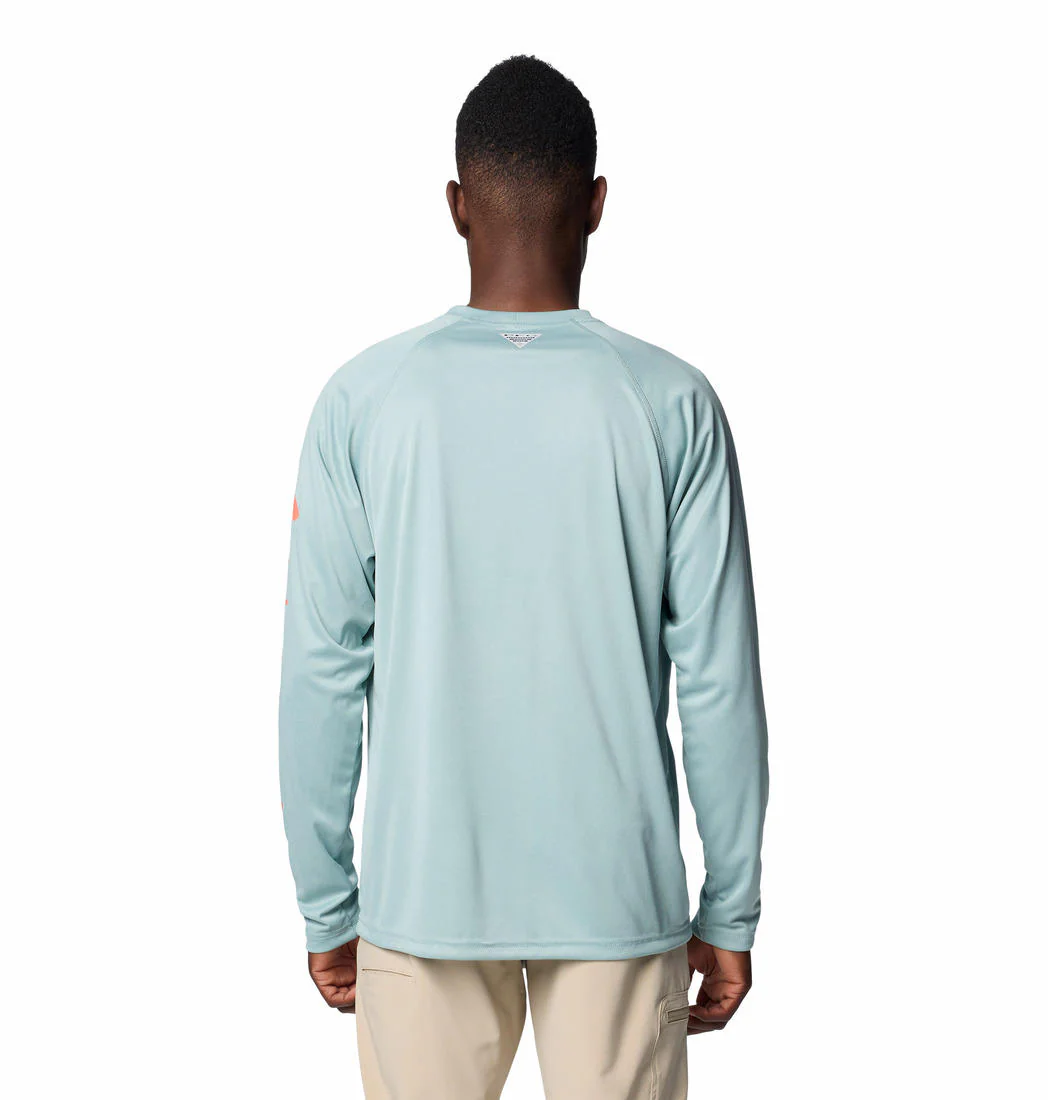 Columbia Men Blue Terminal Tackle Heather LS Shirt (Sun Protection) - Image 8