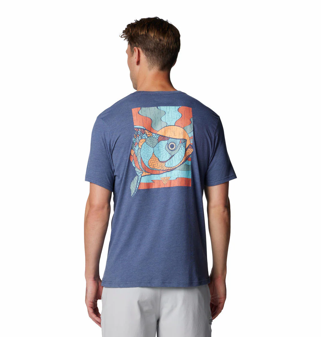 Columbia Men Navy Blue PFG Tarpon Rise Tech Tee SS (Sun Protection) - Image 2