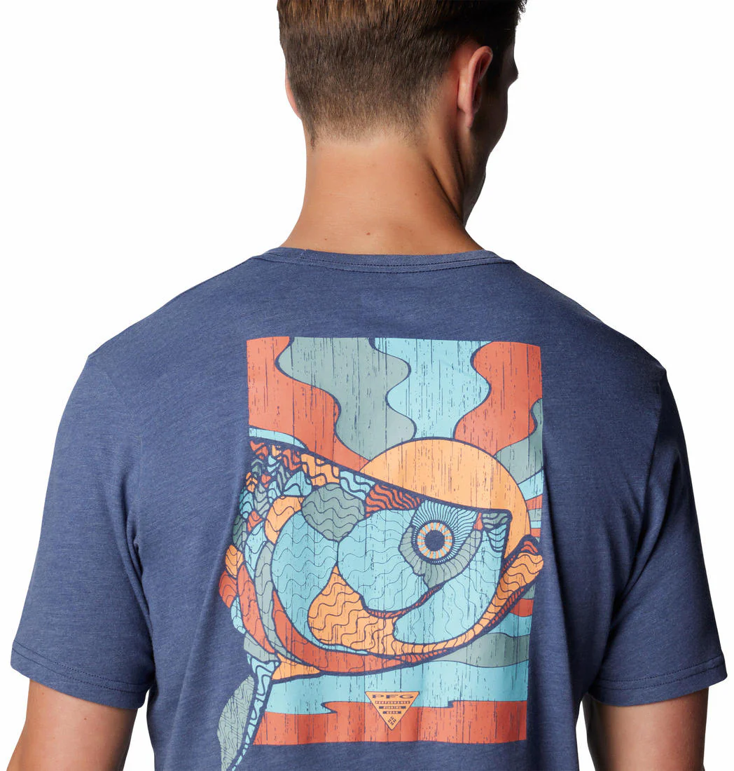 Columbia Men Navy Blue PFG Tarpon Rise Tech Tee SS (Sun Protection) - Image 5