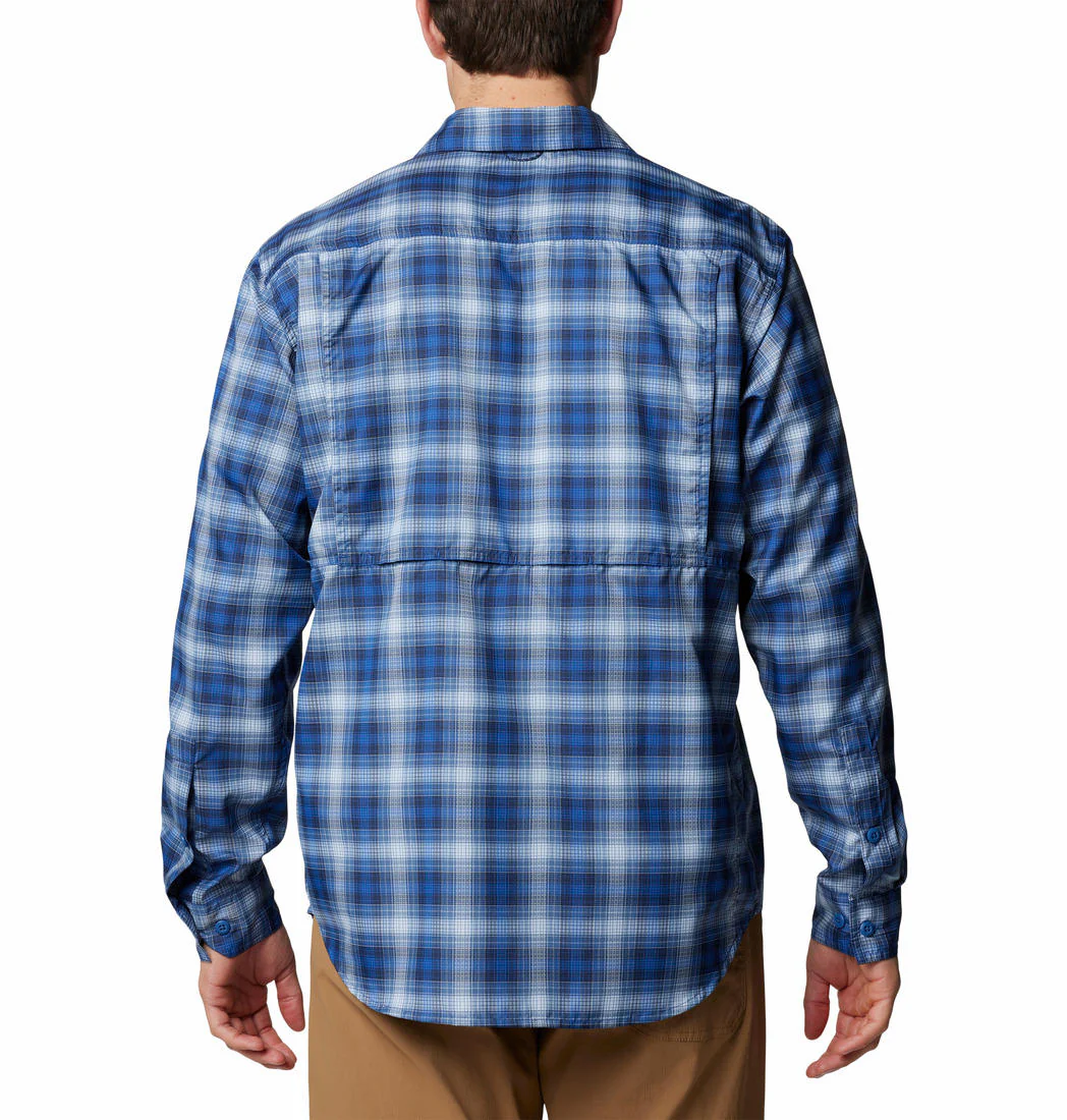 Columbia Men Blue Silver Ridge Utility Lite Plaid LS (Sun Protection) - Image 2
