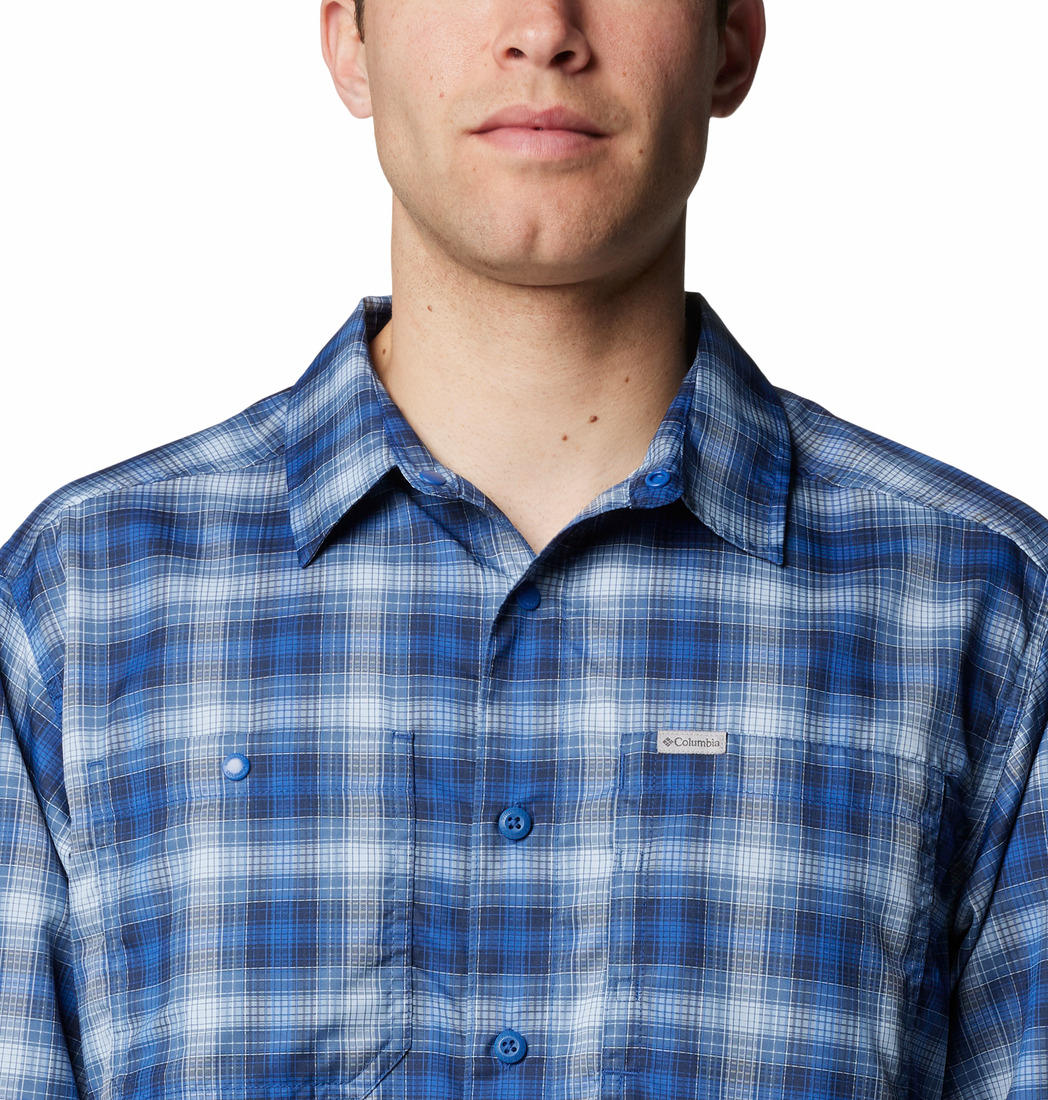 Columbia Men Blue Silver Ridge Utility Lite Plaid LS (Sun Protection) - Image 4