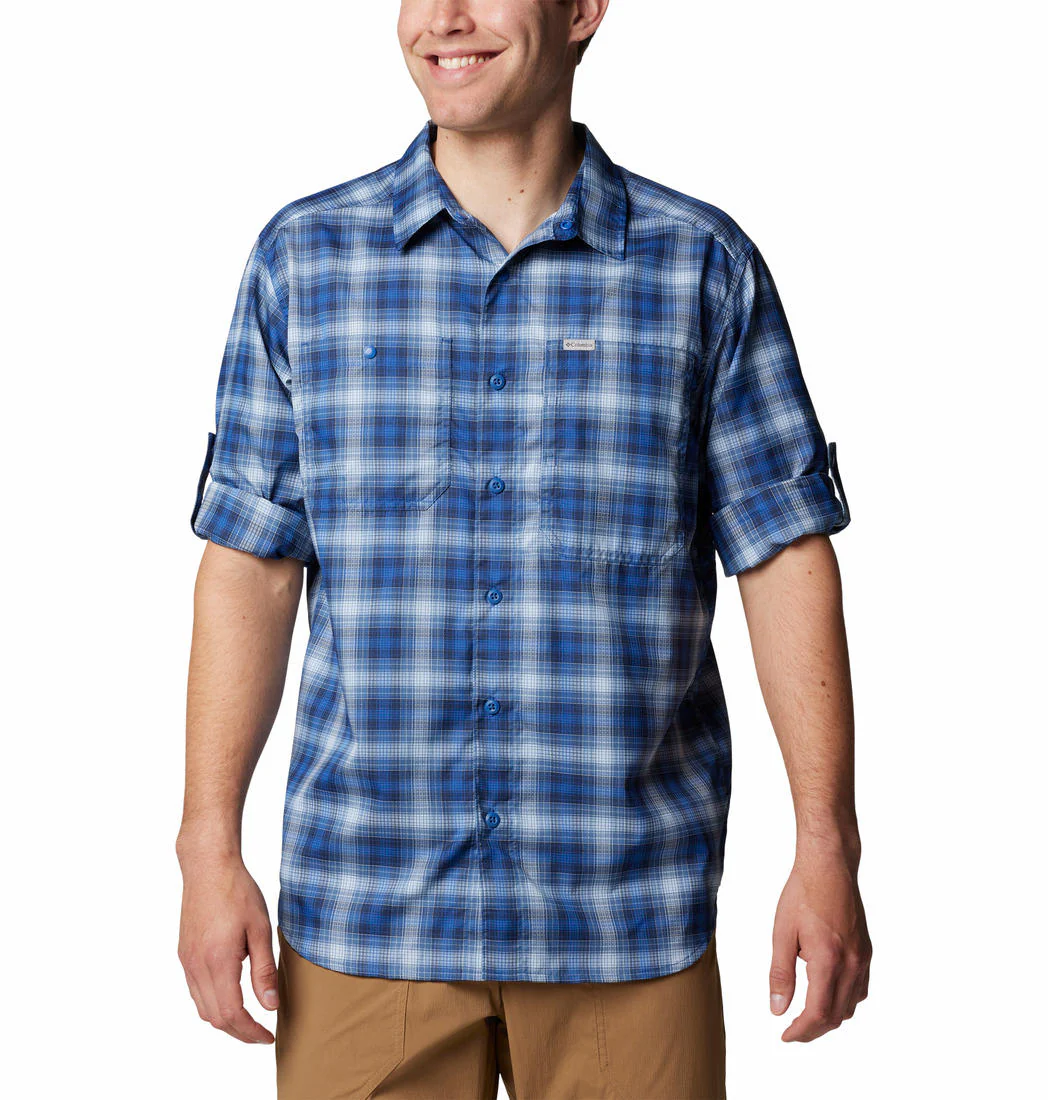 Columbia Men Blue Silver Ridge Utility Lite Plaid LS (Sun Protection) - Image 6