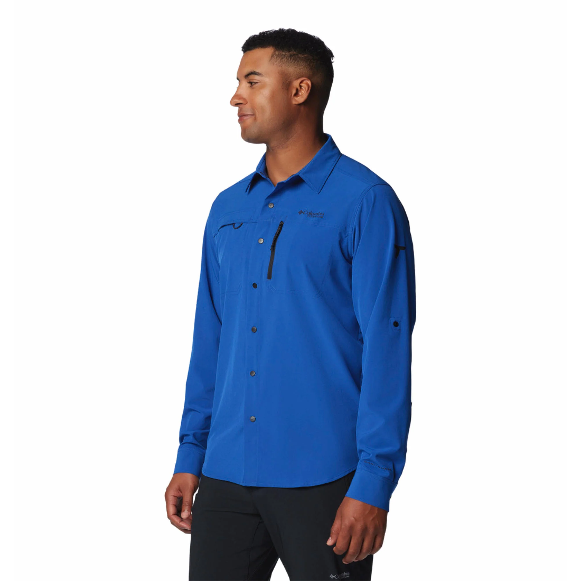 Columbia Men Blue Summit Valley Woven LS Shirt (Sun Protection) - Image 3
