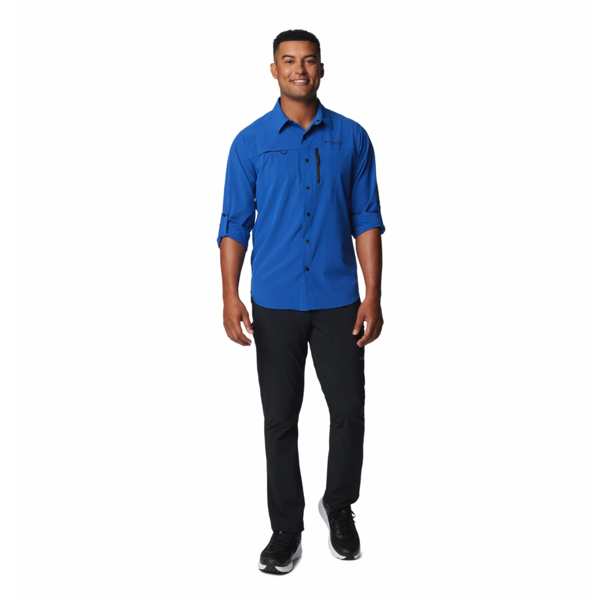 Columbia Men Blue Summit Valley Woven LS Shirt (Sun Protection) - Image 4