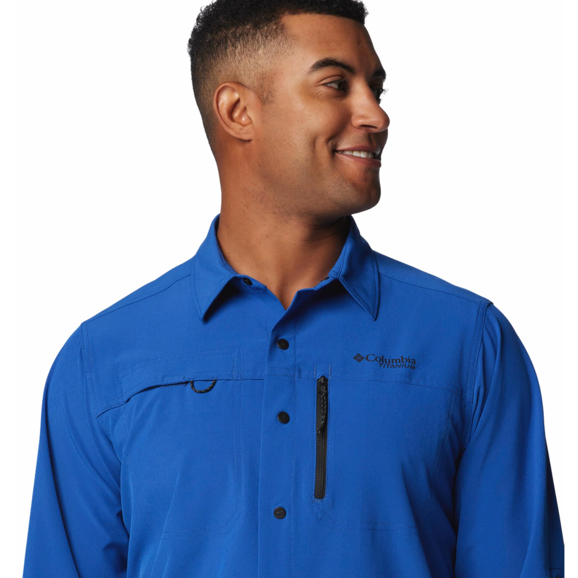 Columbia Men Blue Summit Valley Woven LS Shirt (Sun Protection) - Image 5