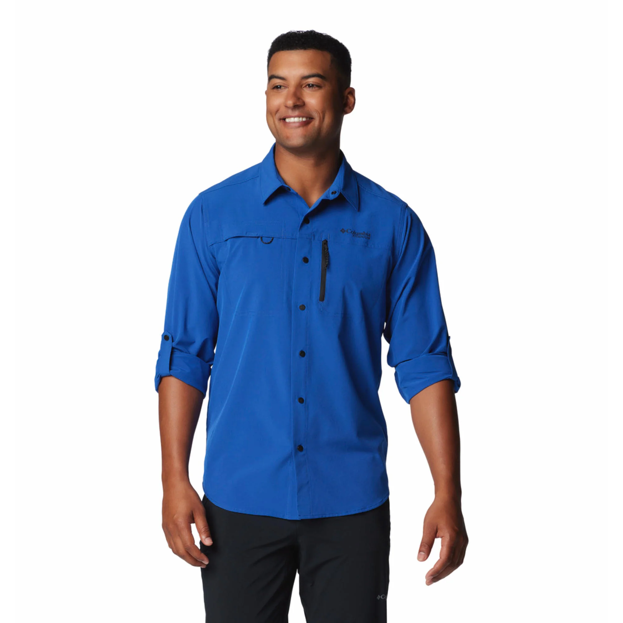 Columbia Men Blue Summit Valley Woven LS Shirt (Sun Protection) - Image 8