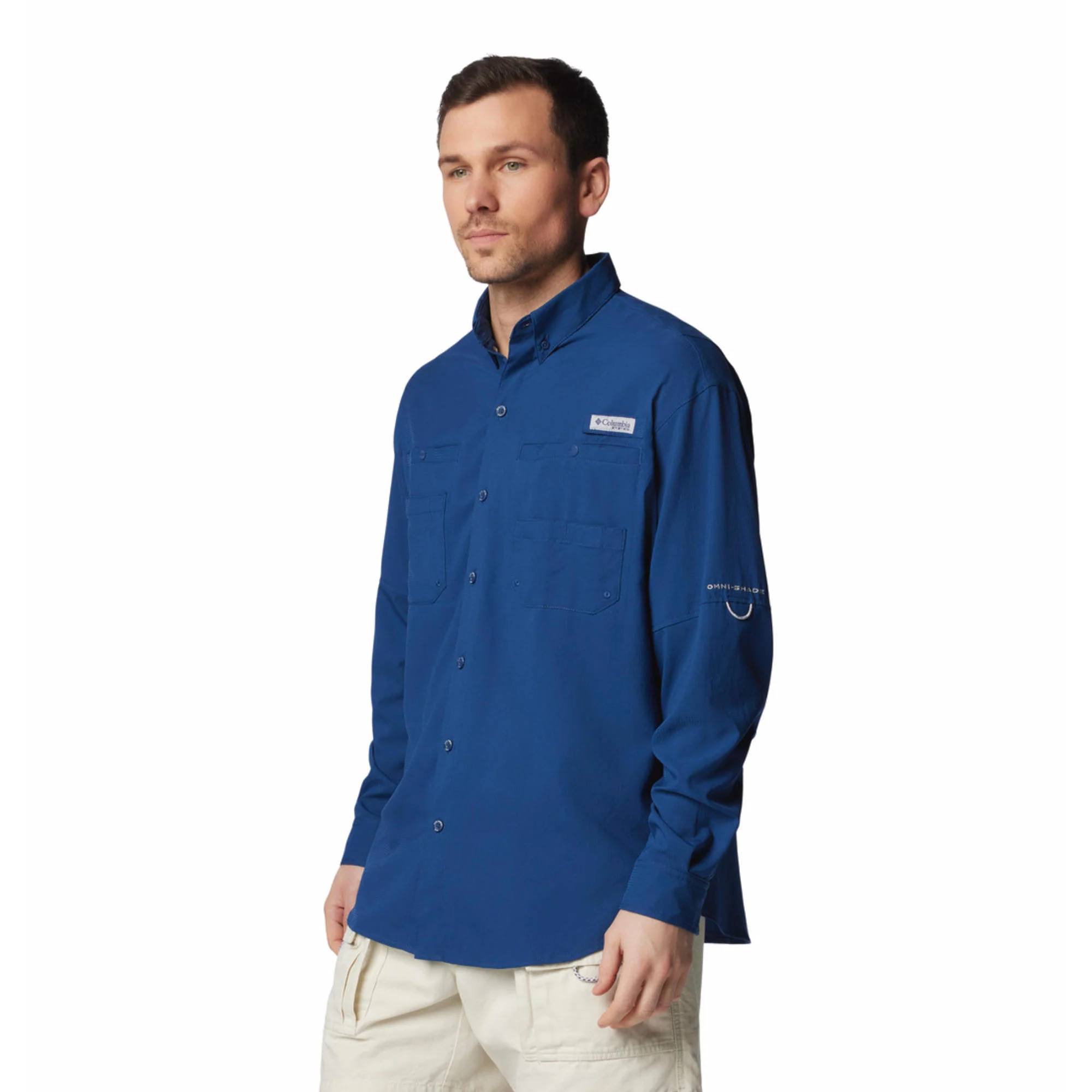 Columbia Men Blue Tamiami II LS Shirt (Sun Protection) - Image 3