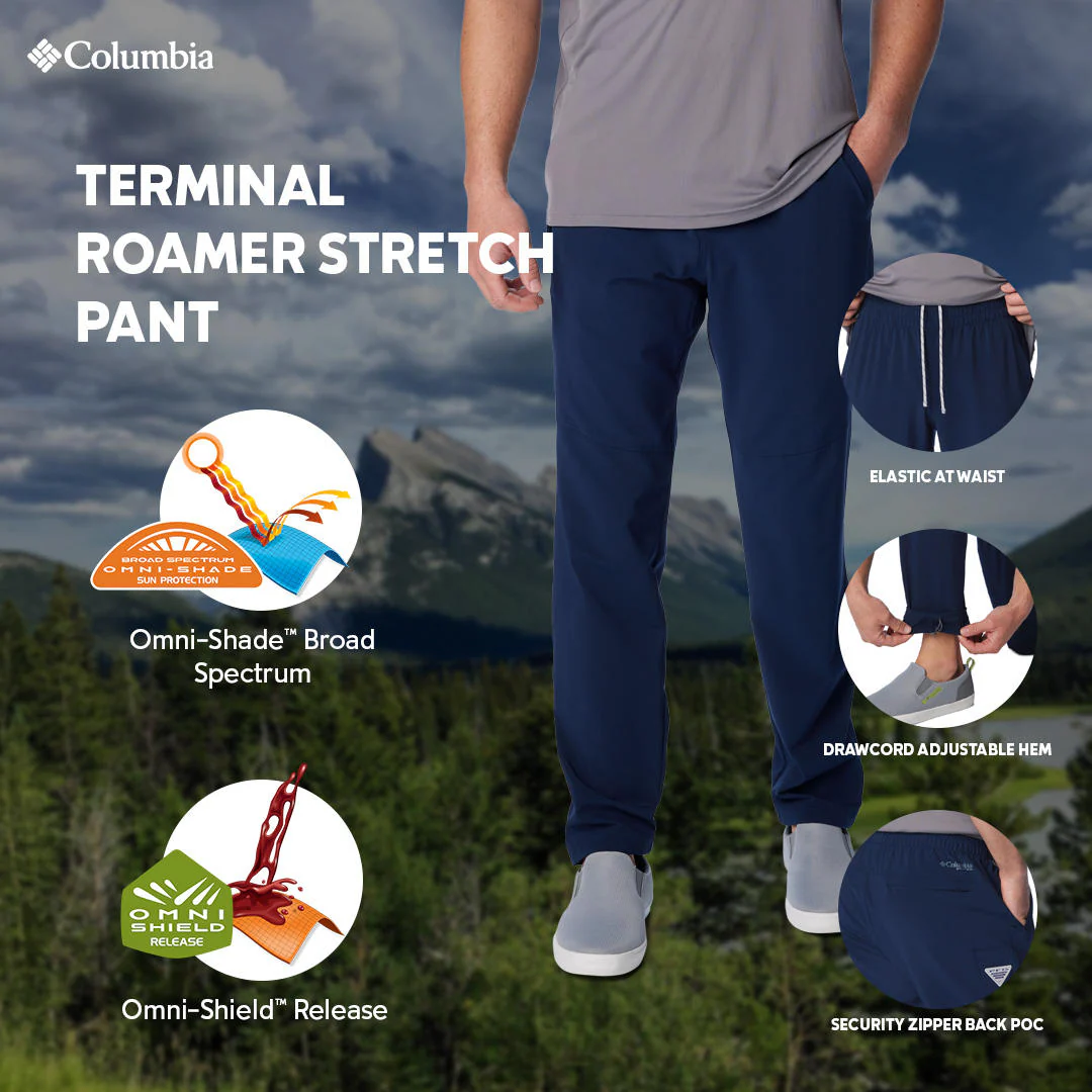 Columbia Men Blue Terminal Roamer Stretch Pant (Sun Protection) - Image 2