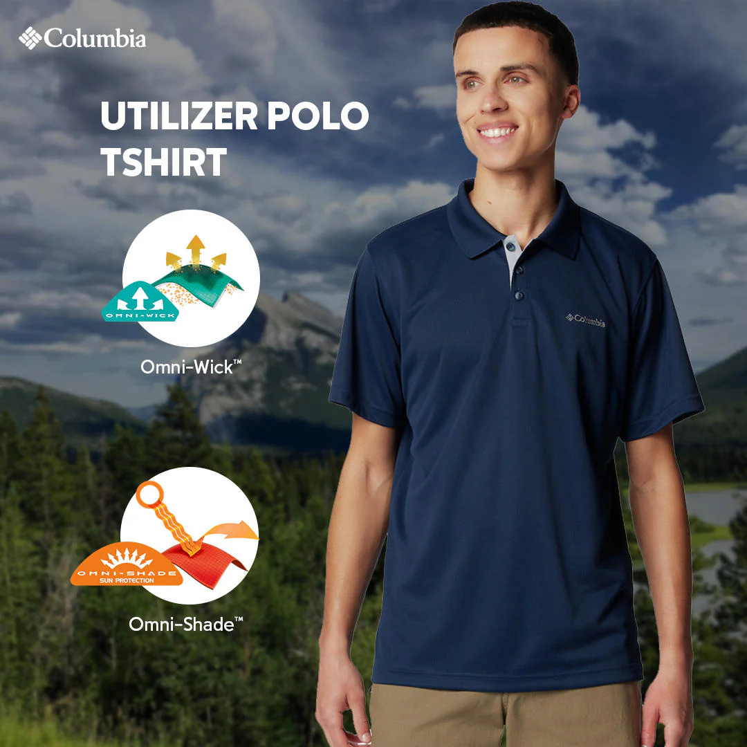 Columbia Men Blue Utilizer Polo (Sun Protection) - Image 2