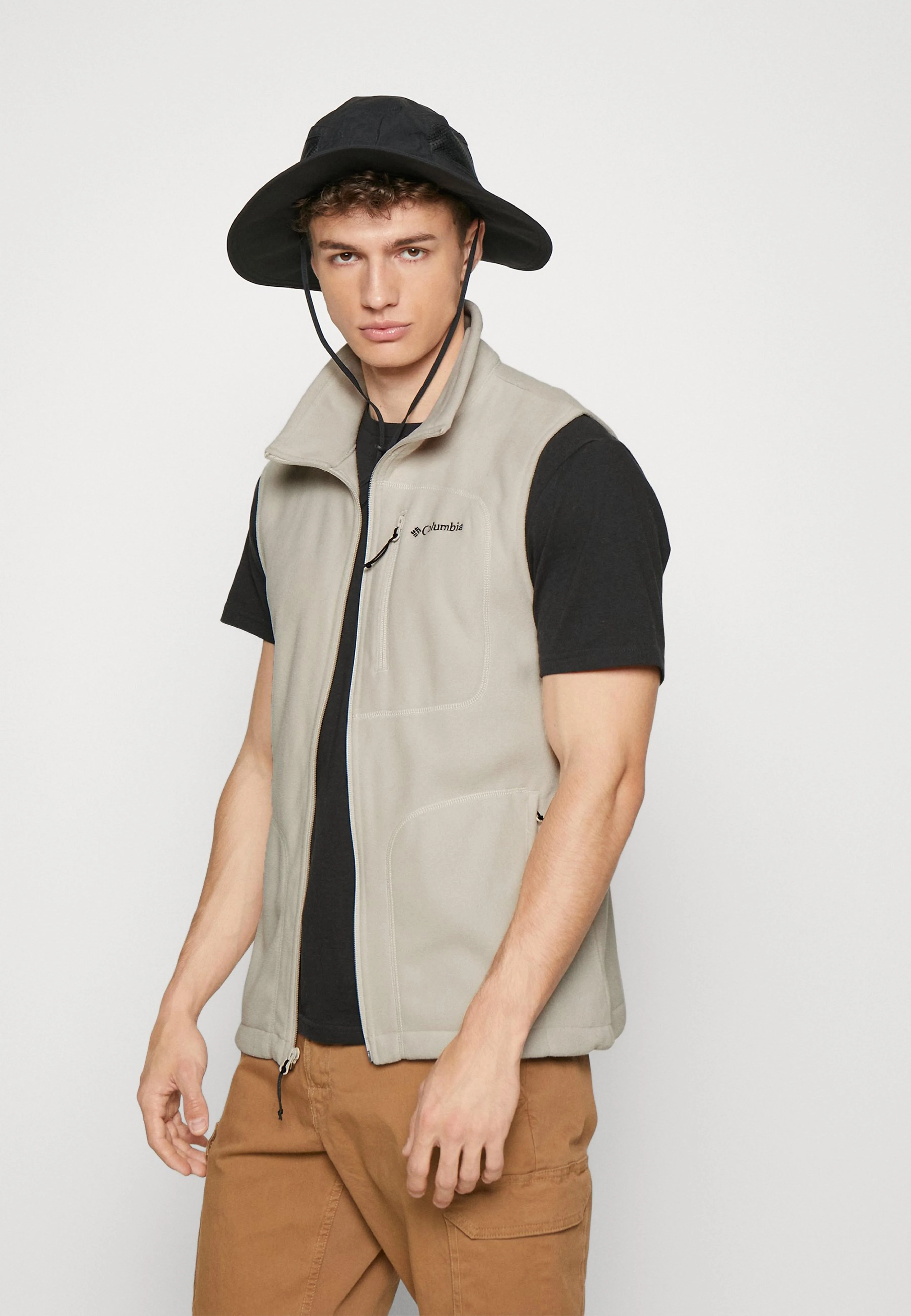 Columbia Men Brown Fast Trek Fleece Vest - Image 3