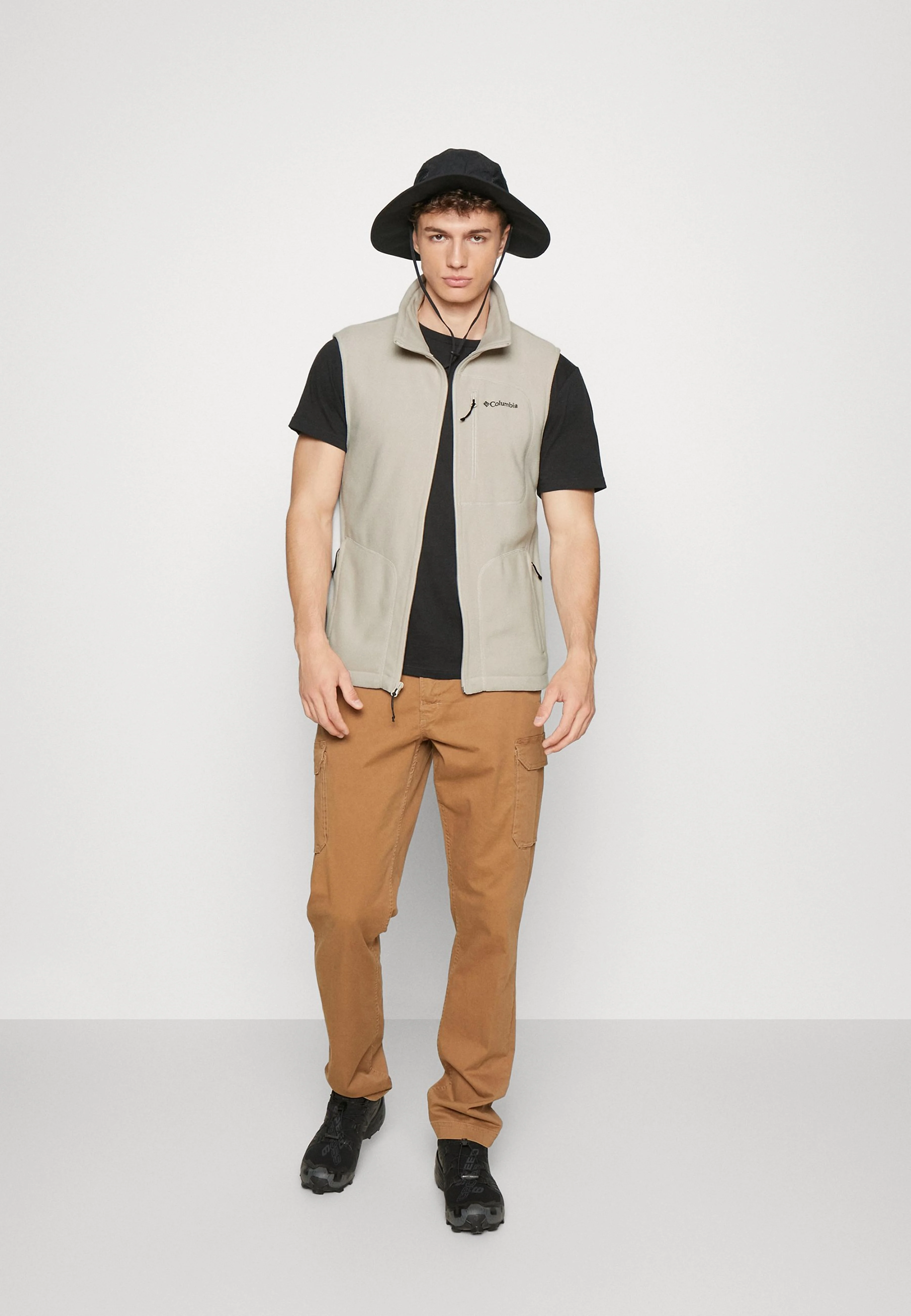 Columbia Men Brown Fast Trek Fleece Vest - Image 4