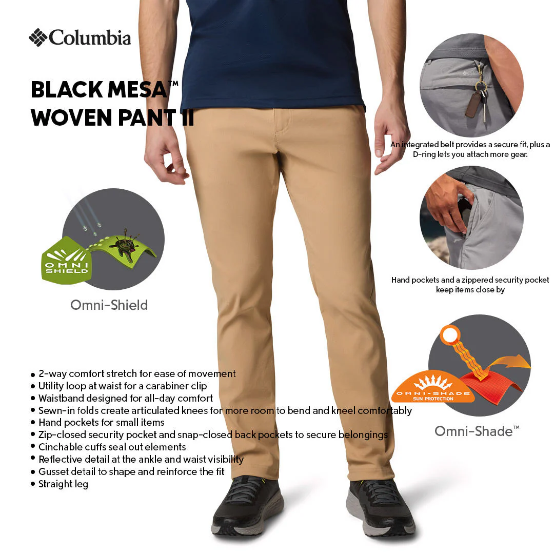 Columbia Men Brown Black Mesa Woven Pant II (Sun Protection) - Image 2
