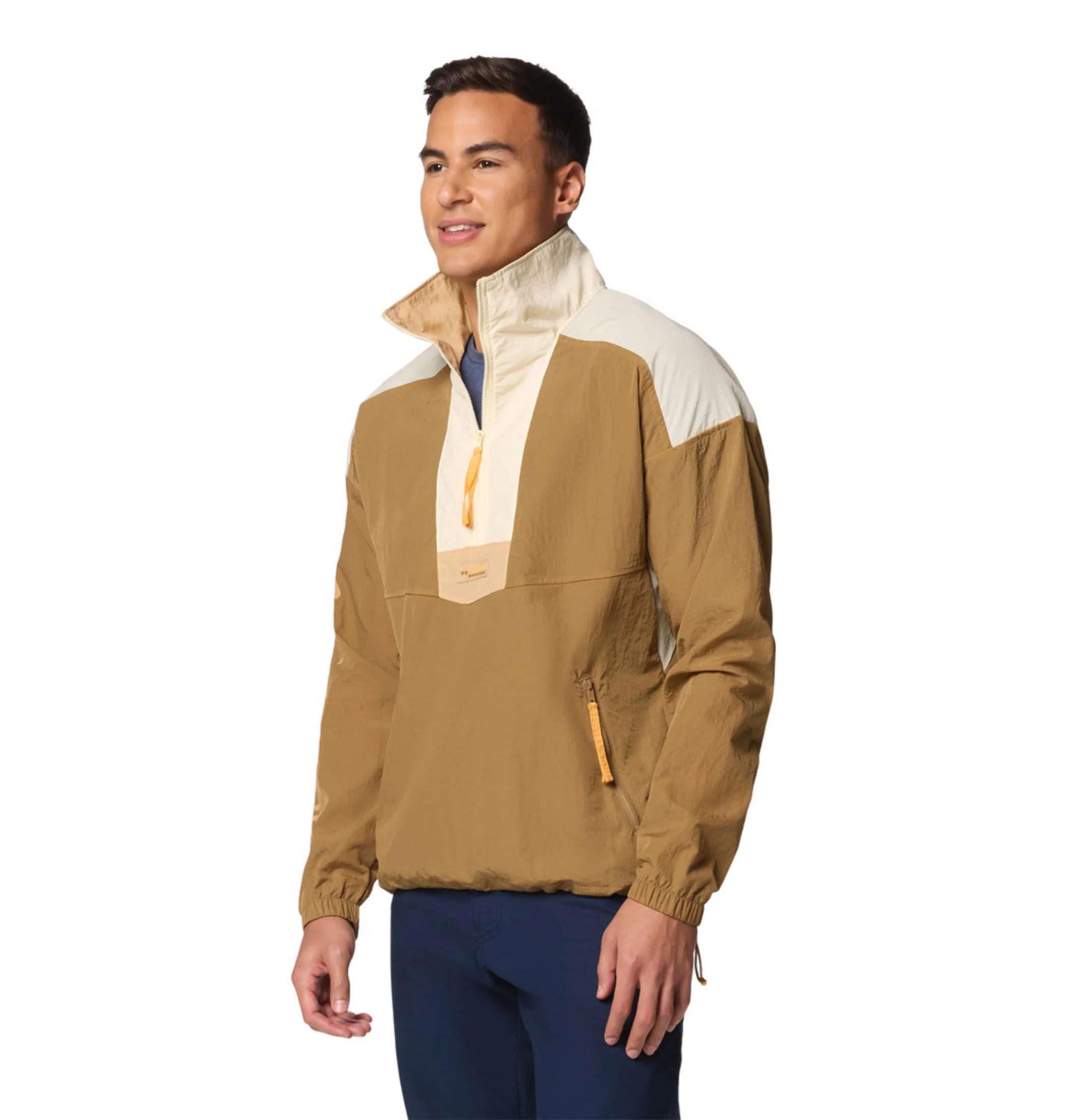 Columbia Men Brown Riptide II Retro Windbreaker Anorak - Image 4