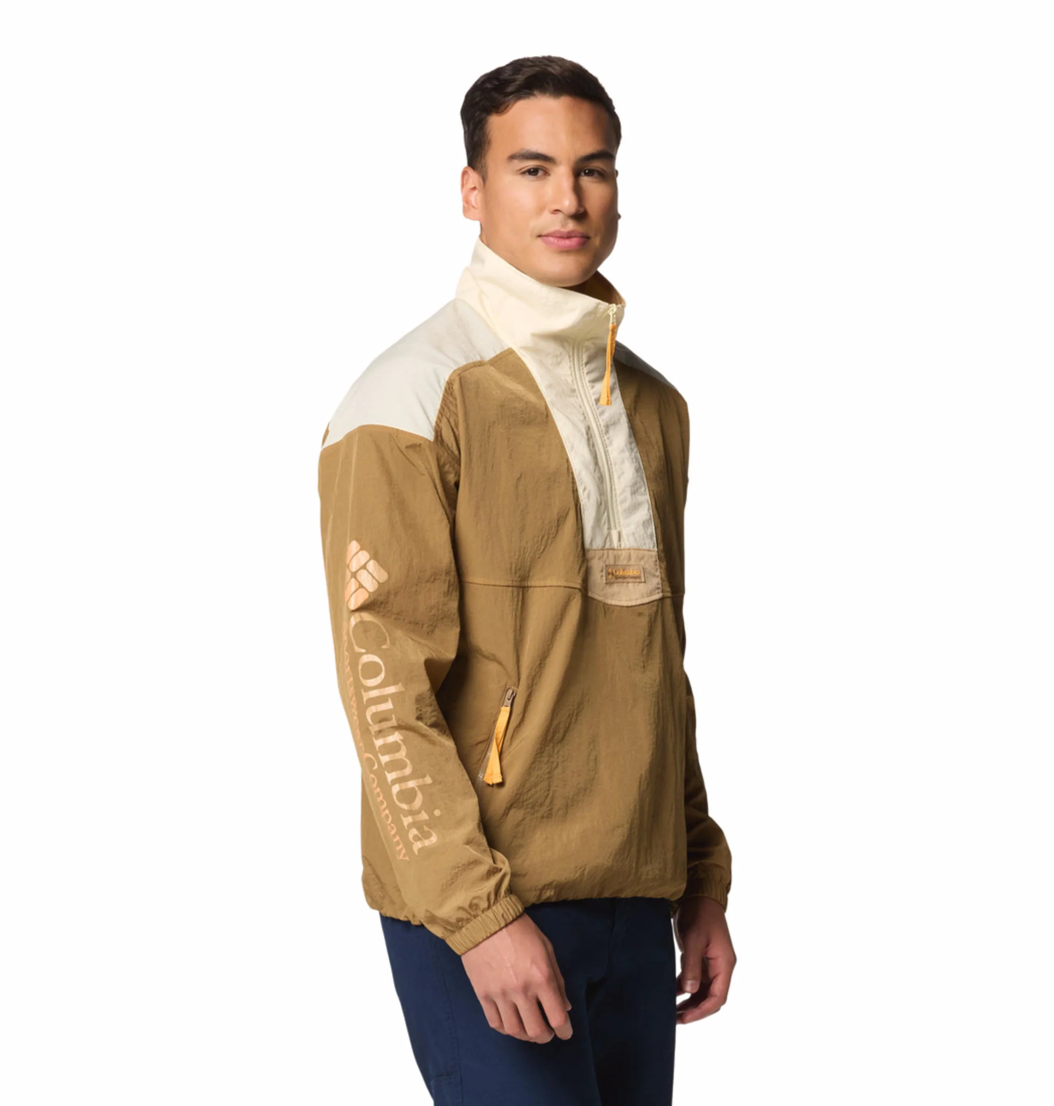 Columbia Men Brown Riptide II Retro Windbreaker Anorak - Image 6