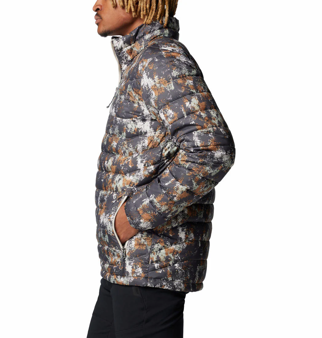 Columbia Men Brown Powder Lite II Printed Jacket - Image 3