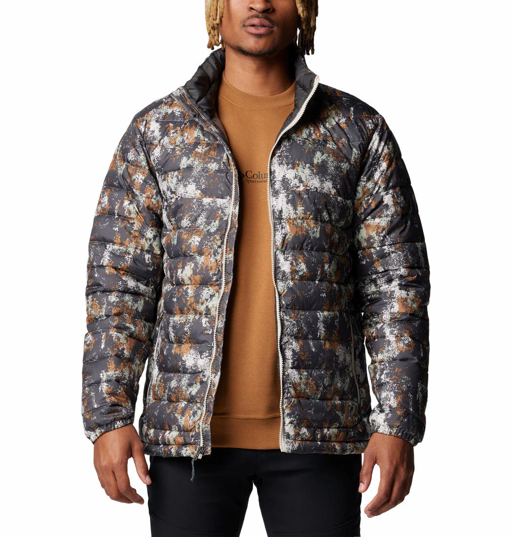 Columbia Men Brown Powder Lite II Printed Jacket - Image 4