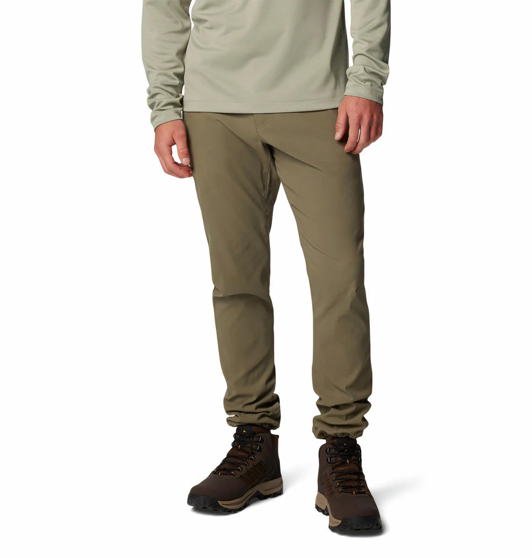Columbia Men Green Black Mesa Woven Pant II (Sun Protection)