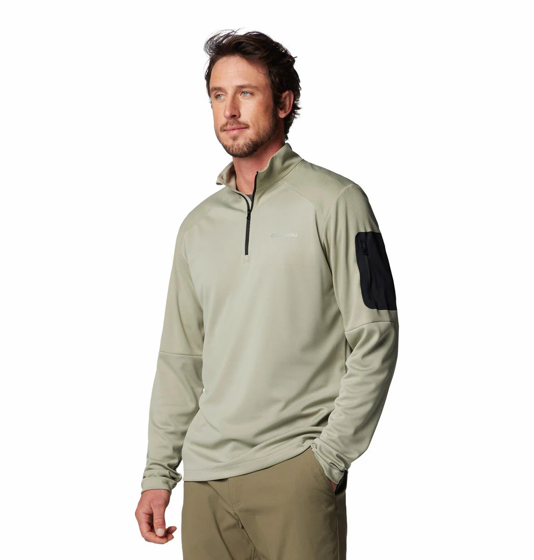 Columbia Men Green Columbia Tech Knit 1/4 Zip (Sun Protection) - Image 3