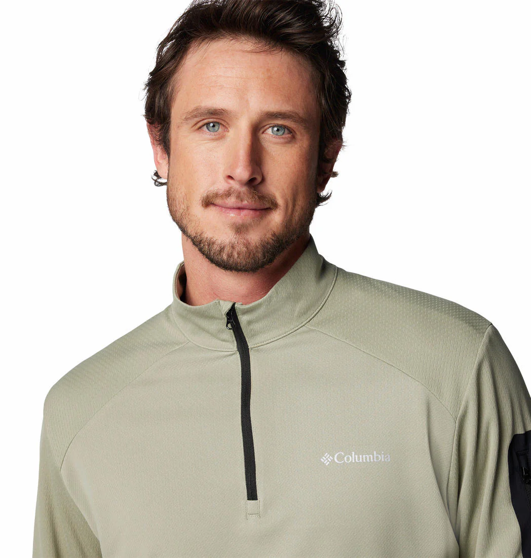 Columbia Men Green Columbia Tech Knit 1/4 Zip (Sun Protection) - Image 6