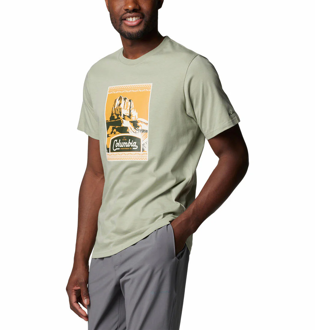 Columbia Men Green CSC Seasonal Logo Tee - Image 5