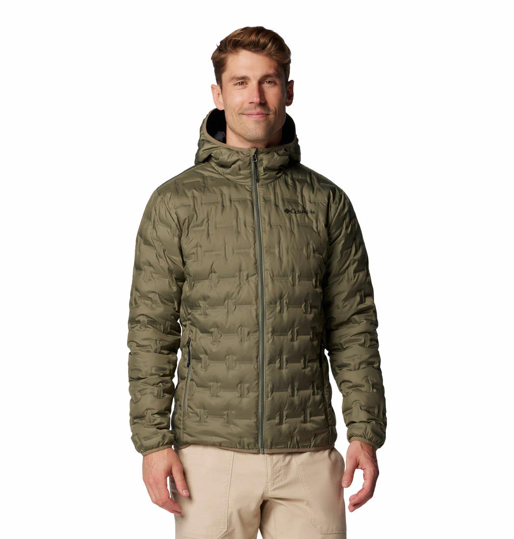 Columbia Men Green Delta Ridge II Down Hooded Jacket