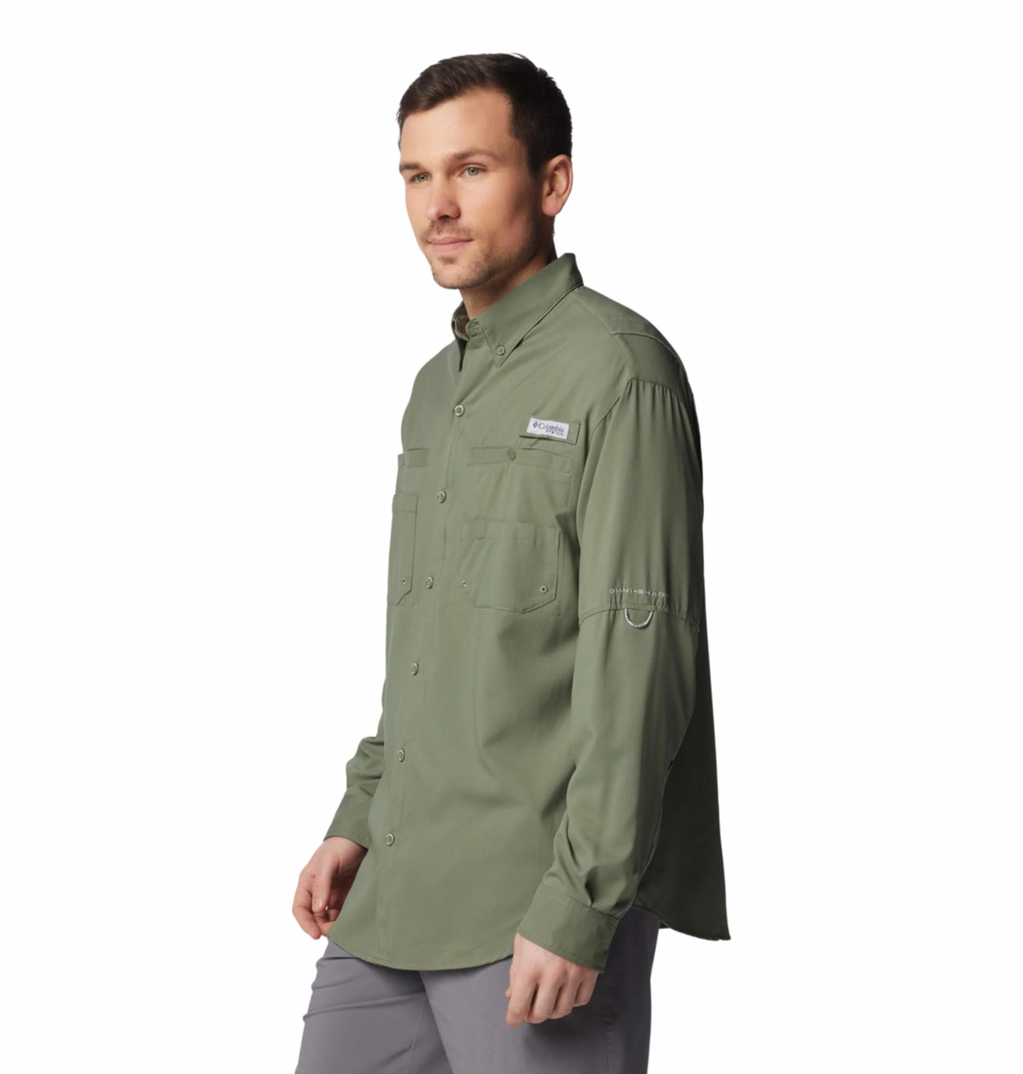 Columbia Men Green Tamiami II LS Shirt (Sun Protection) - Image 4