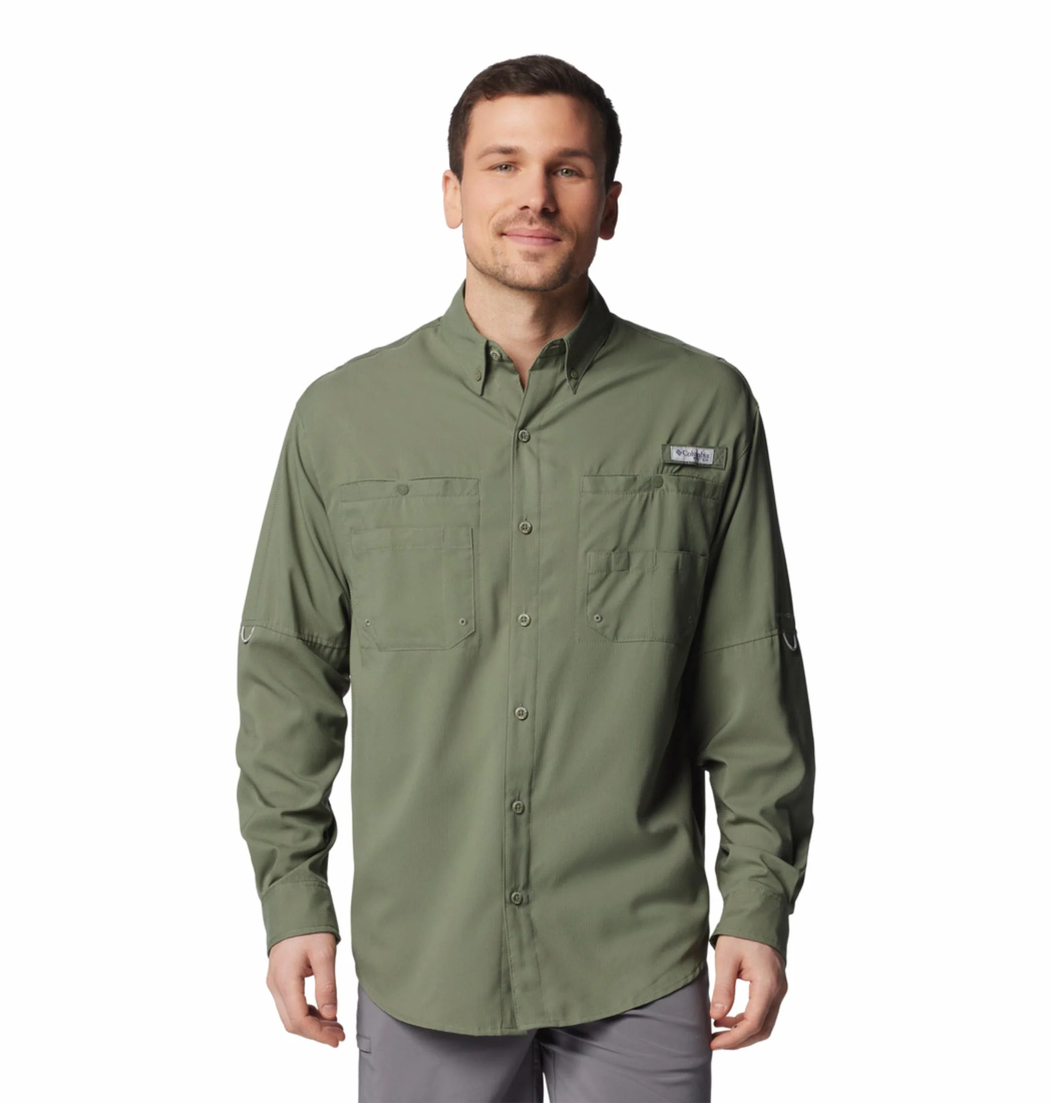 Columbia Men Green Tamiami II LS Shirt (Sun Protection) - Image 9