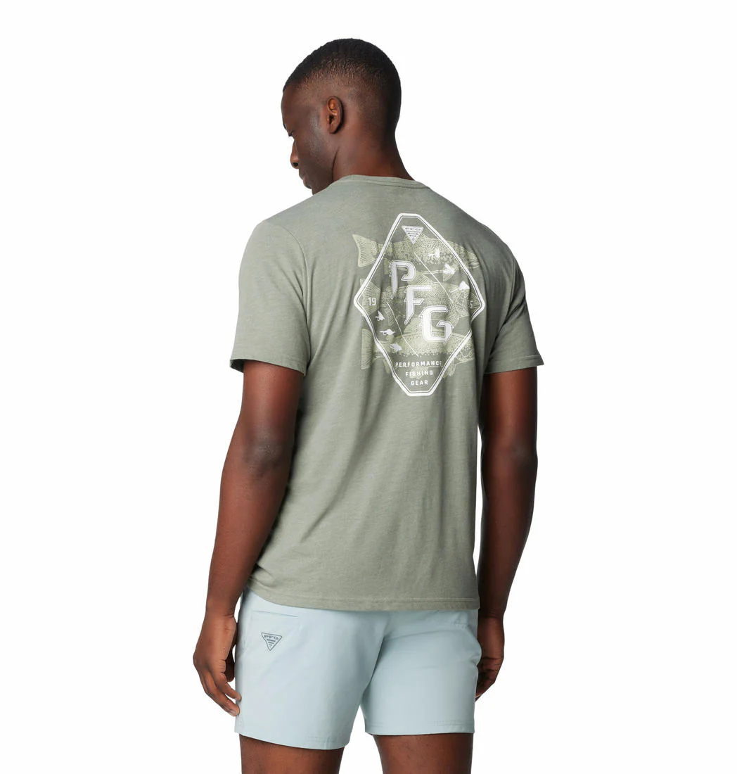 Columbia Men Green PFG Tarpon Rise Tech Tee SS (Sun Protection) - Image 2