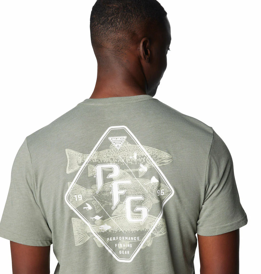 Columbia Men Green PFG Tarpon Rise Tech Tee SS (Sun Protection) - Image 6
