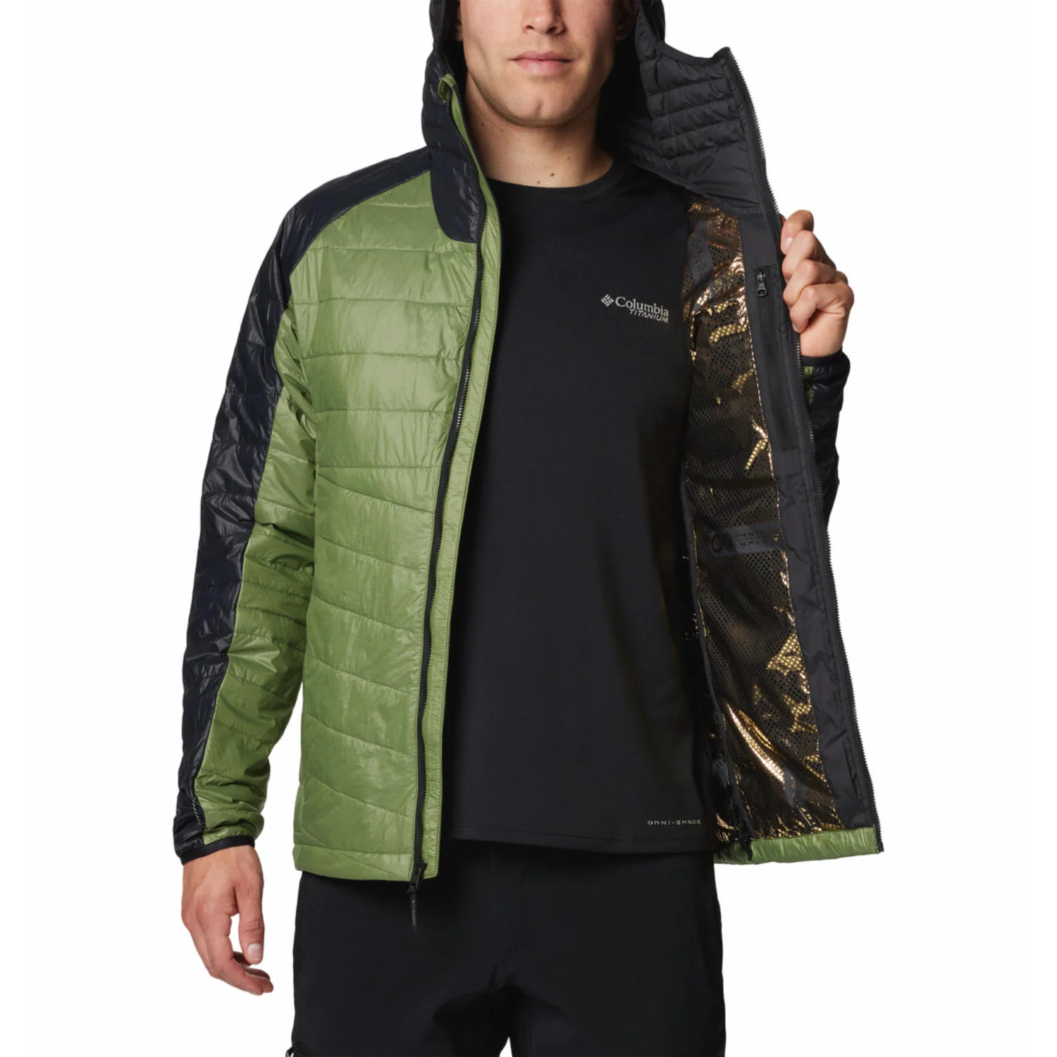 Columbia Men Green Platinum Peak II Hooded Jacket - Image 6