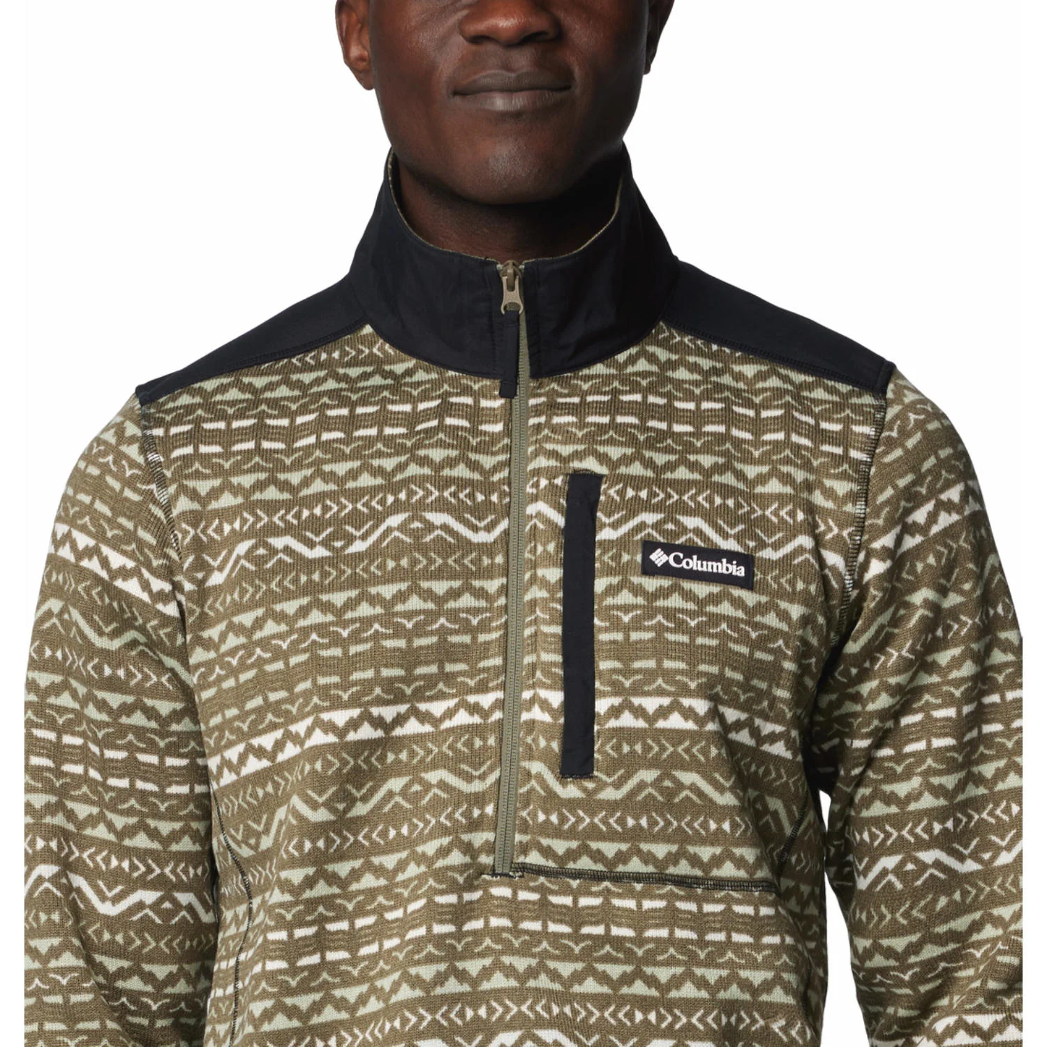 Columbia Men Green Sweater Weather Printed Half Zip II - Image 5