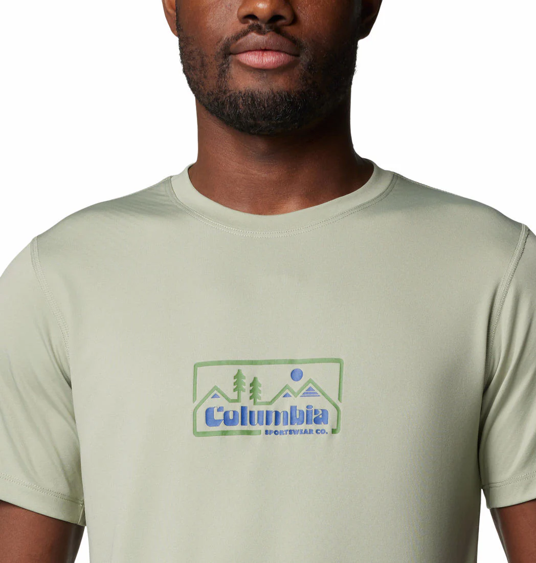Columbia Men Green Zero Rules Short Sleeve Graphic Shirt - Image 3