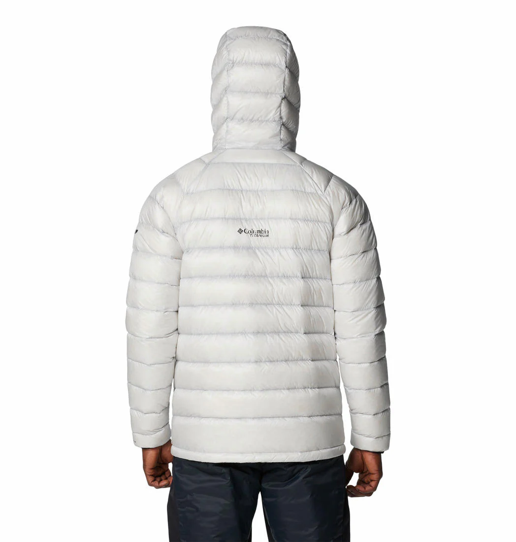 Columbia Men Grey Arctic Crest Down Hooded Jacket - Image 2