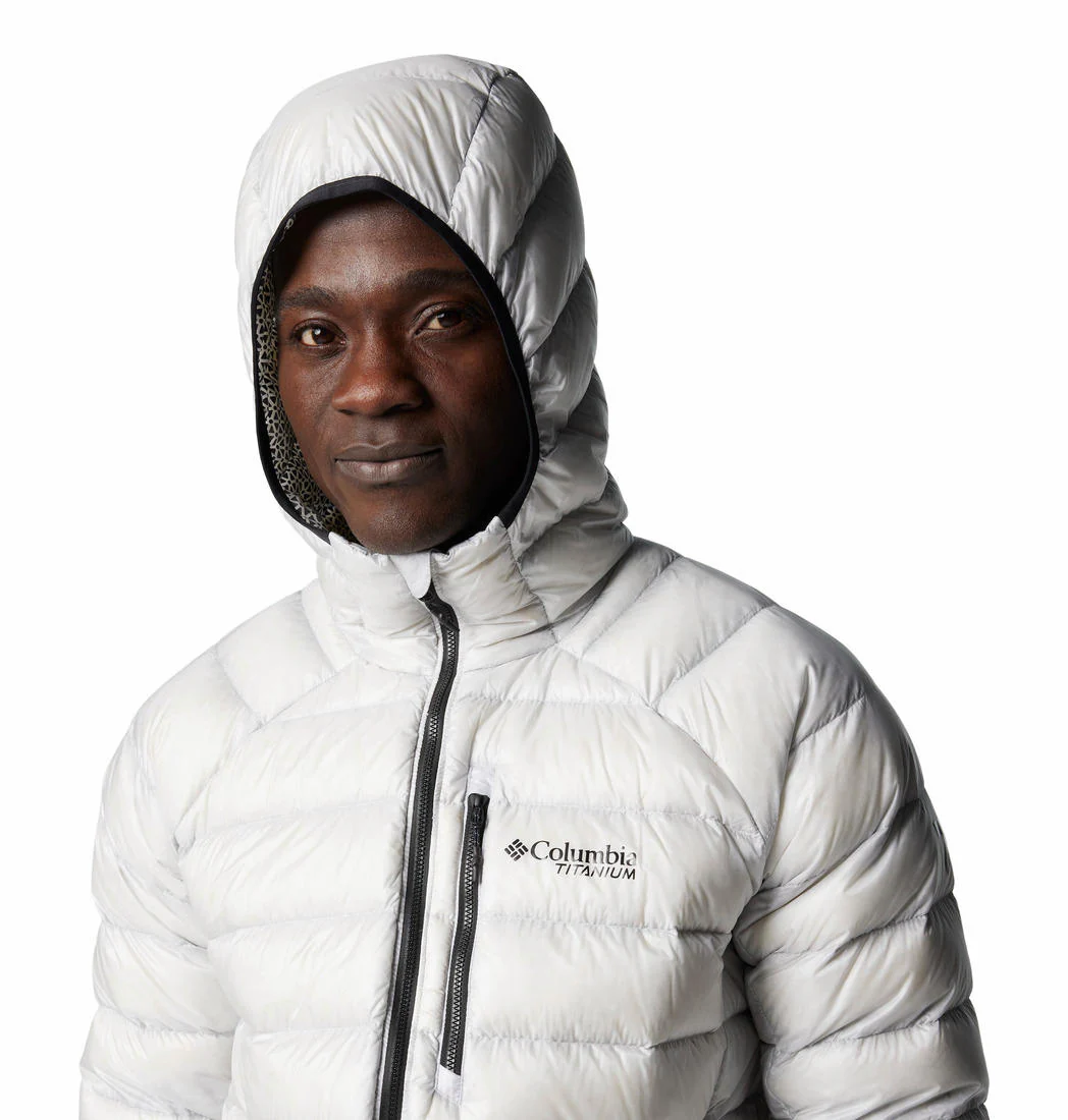 Columbia Men Grey Arctic Crest Down Hooded Jacket - Image 5