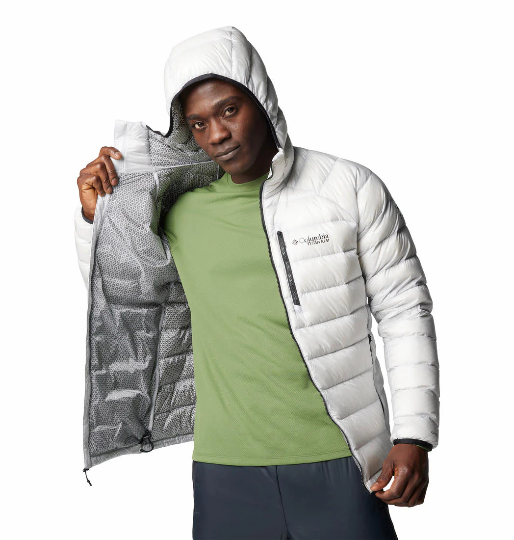 Columbia Men Grey Arctic Crest Down Hooded Jacket - Image 8