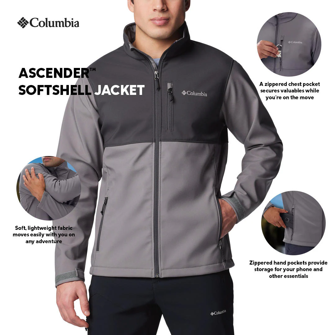 Columbia Men Grey Ascender Softshell Jacket - Image 2
