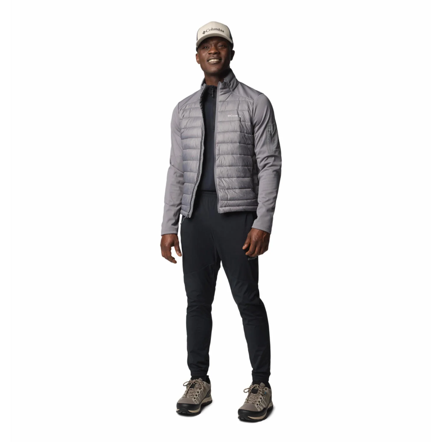 Columbia Men Grey Columbia Tech Hybrid Softshell - Image 3
