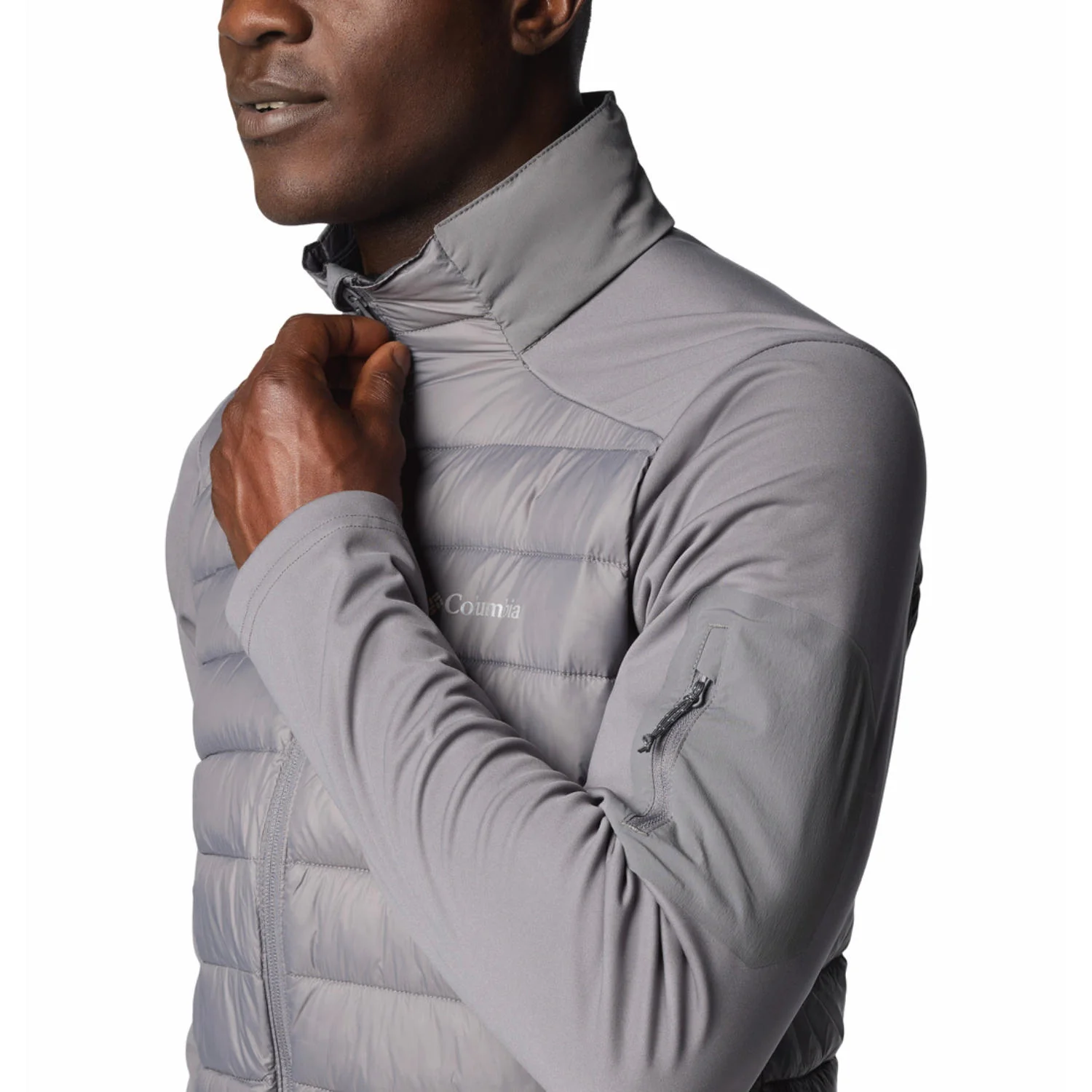 Columbia Men Grey Columbia Tech Hybrid Softshell - Image 4
