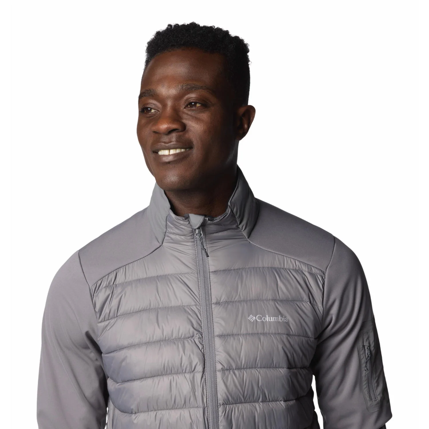 Columbia Men Grey Columbia Tech Hybrid Softshell - Image 6