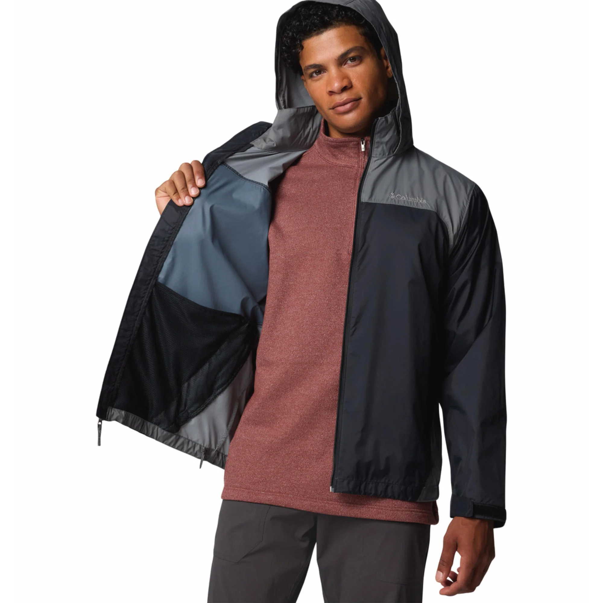 Columbia Men Black Glennaker Lake II Rain Jacket - Image 6