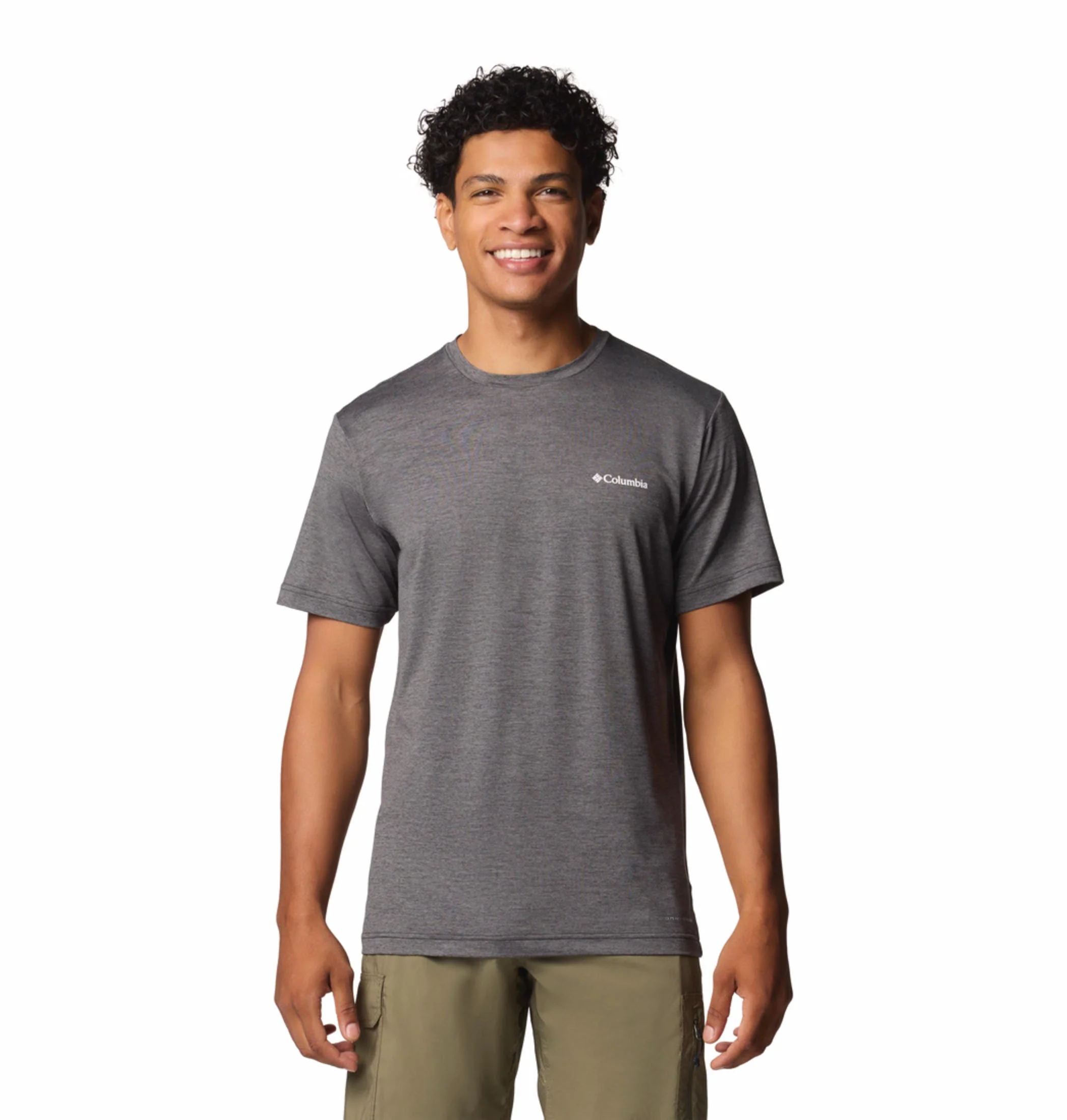 Columbia Men Black Kwick Hike Back Graphic SS Tee (Sun Protection)