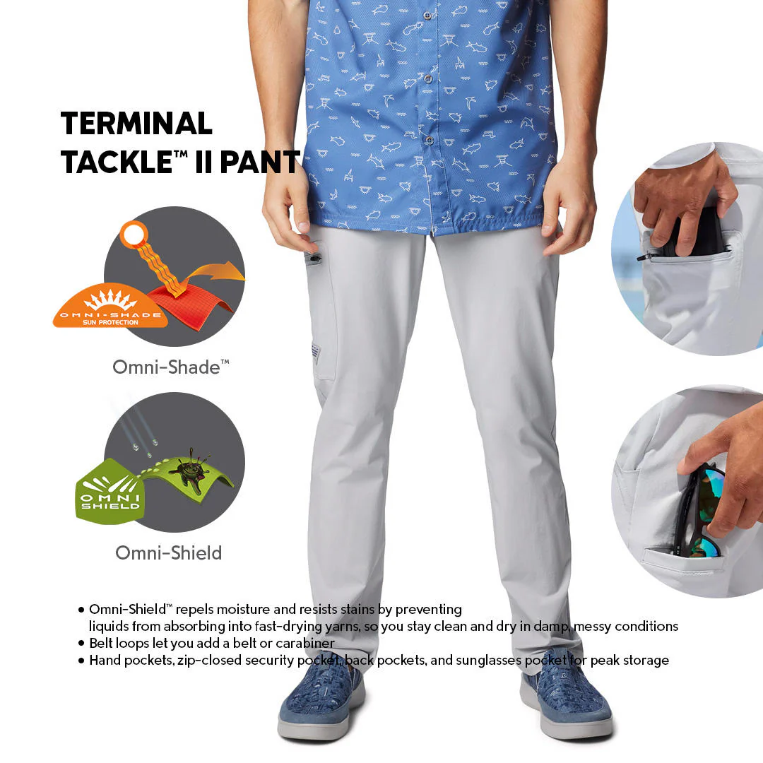 Columbia Men Grey Terminal Tackle II Pant (Sun Protection) - Image 2