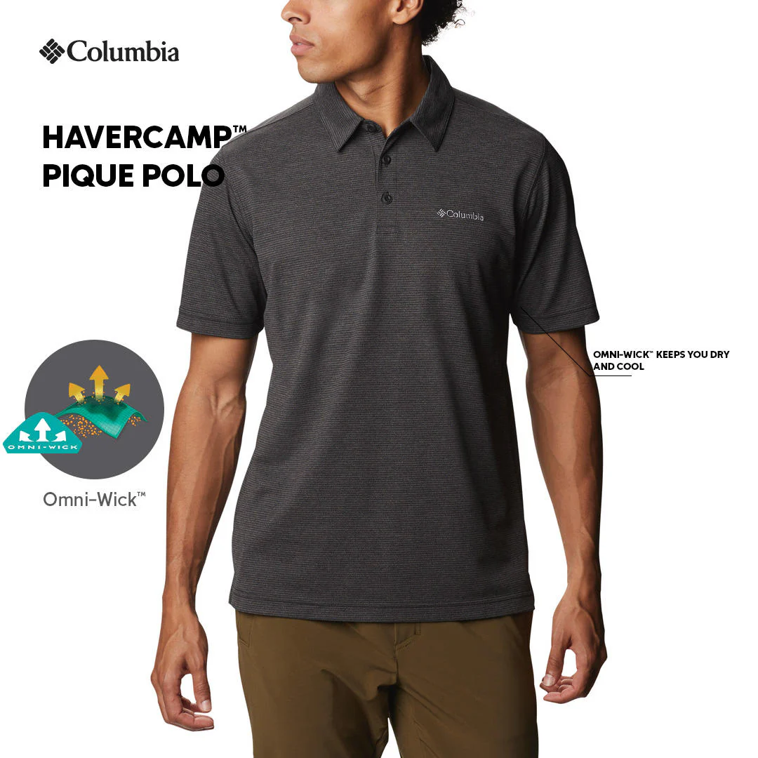 Columbia Men Black Havercamp Pique Polo - Image 2