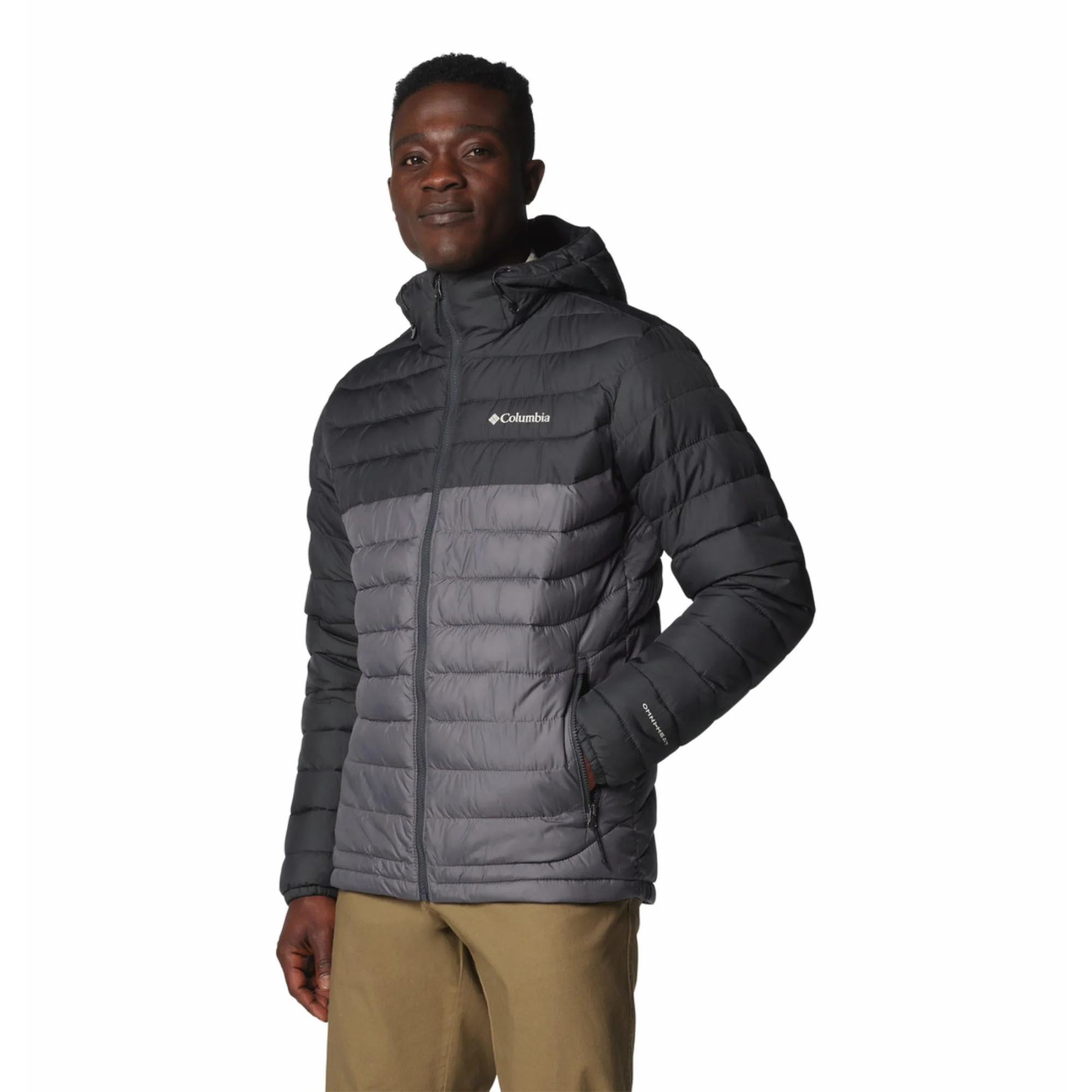 Columbia Men Grey Powder Lite II Hooded Jacket - Image 3